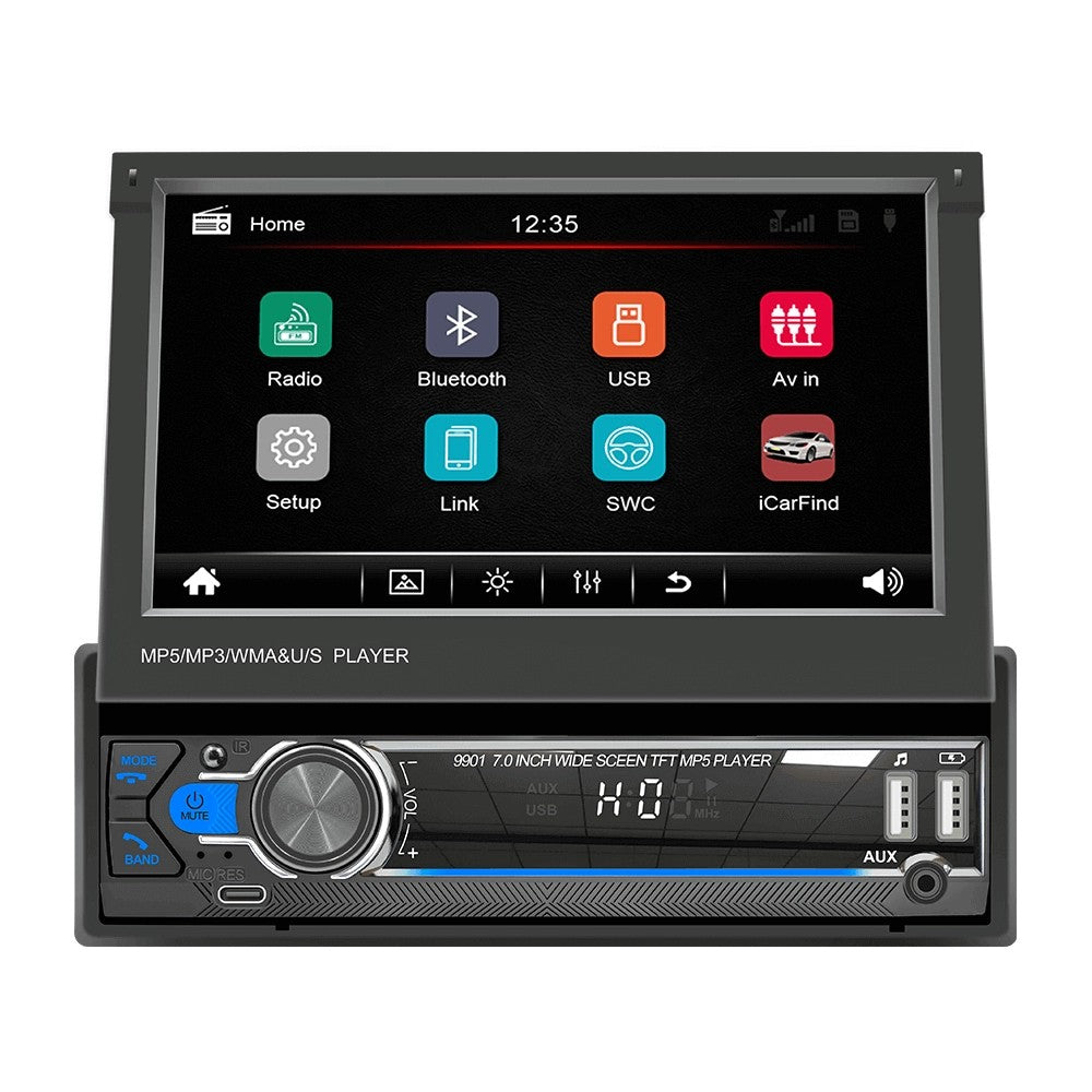 ESSGOO1Din9901CarplayCarRadioBluetooth5.1FMMP5Player7InchCarRadioStereoManualRetractableScreen