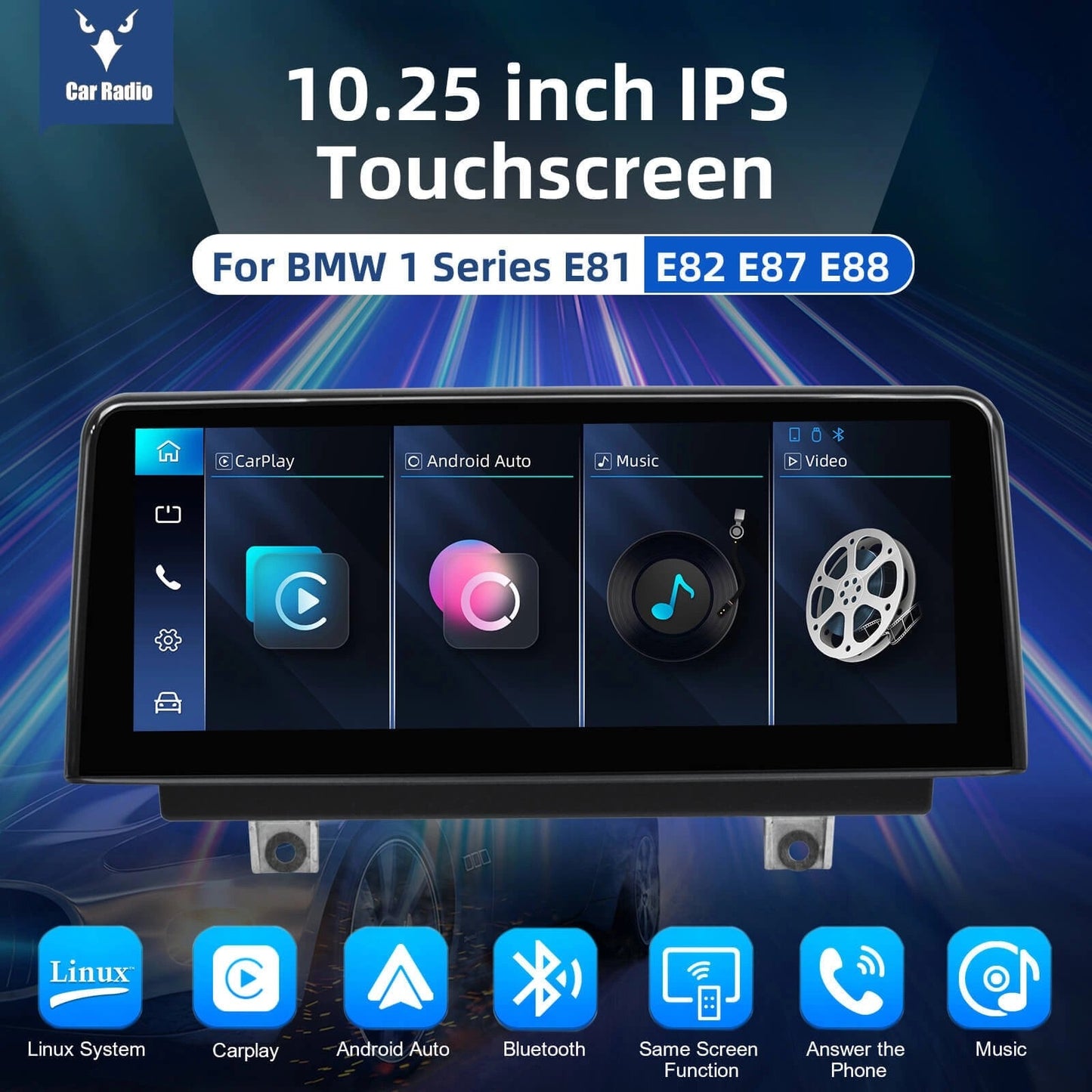 ESSGOOLZ0001|LinuxSystem,10.25-inchIPSTouchscreen-ForBMW1SeriesE81E82E87E88,Bluetooth5.2,AppleCarPlay&AndroidAuto
