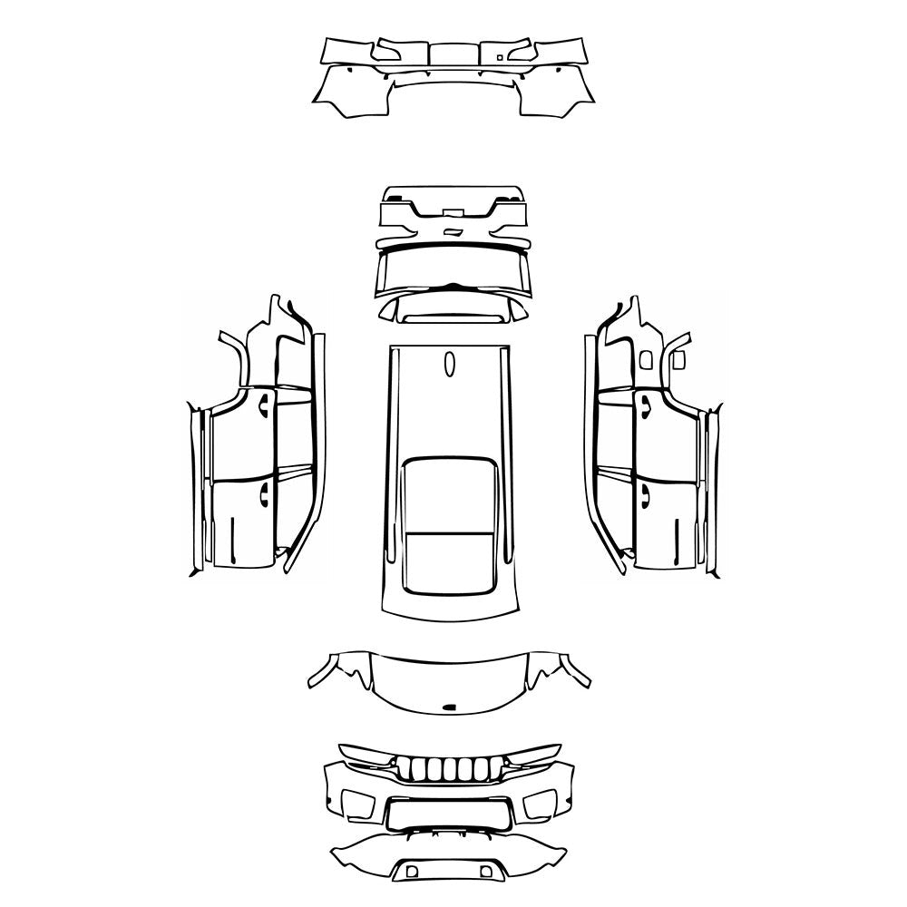 PassgenaueLackschutzfolienPPFJEEPGrandCherokeeGrandCherokeeL(3-row)Overland2021