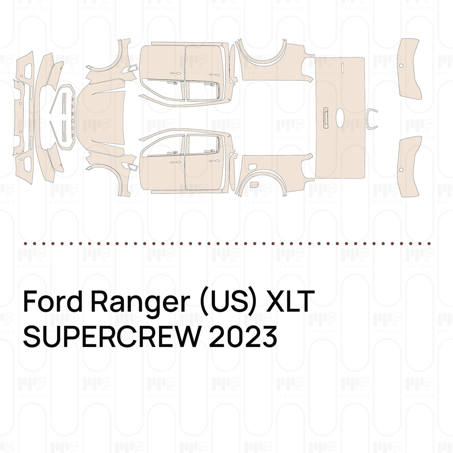 Pre-CutPPFFordRanger(US)XLTSUPERCREW2023