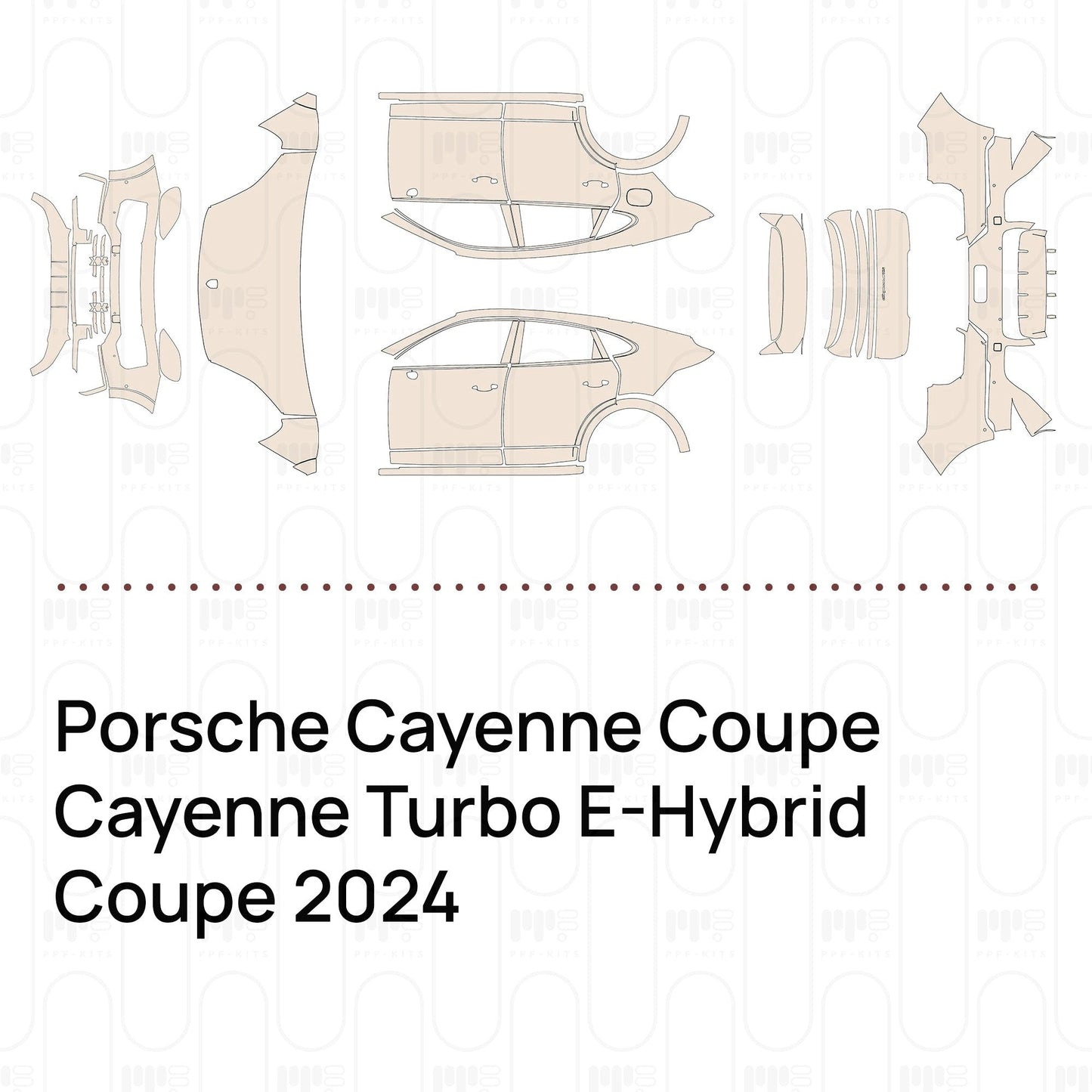 Pre-CutPPFPorscheCayenneCoupeCayenneTurboE-HybridCoupe2024