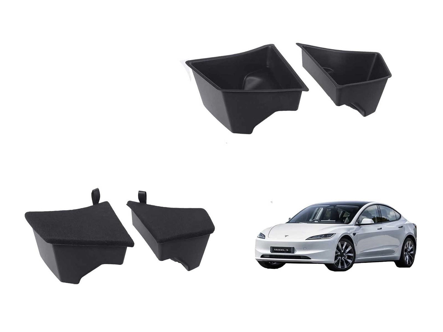 TeslaModel3(2024Highland):Trunk/BootSideStorageBoxes(L+Rsetof2)