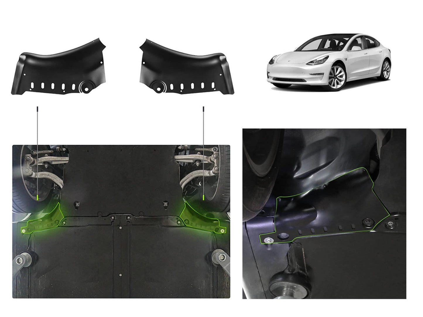 TeslaModel3:UndercarriageCoolantPipeGuardPlate(AluminumAlloy)