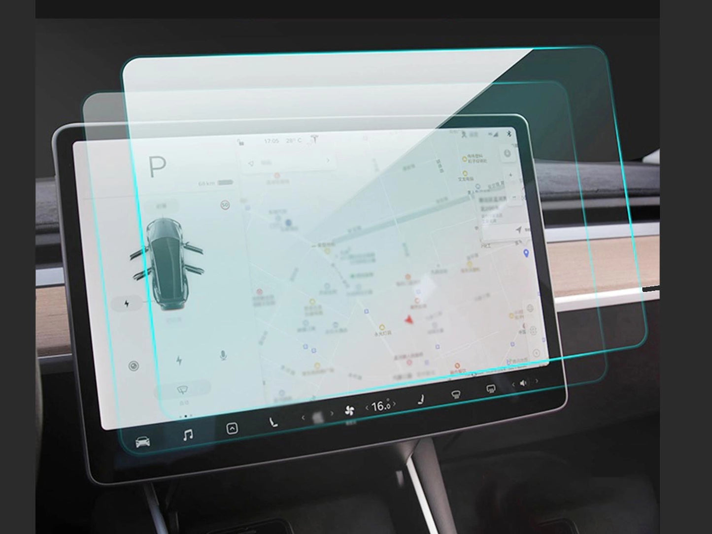TeslaModelSandModelX:TemperedGlassScreenProtector