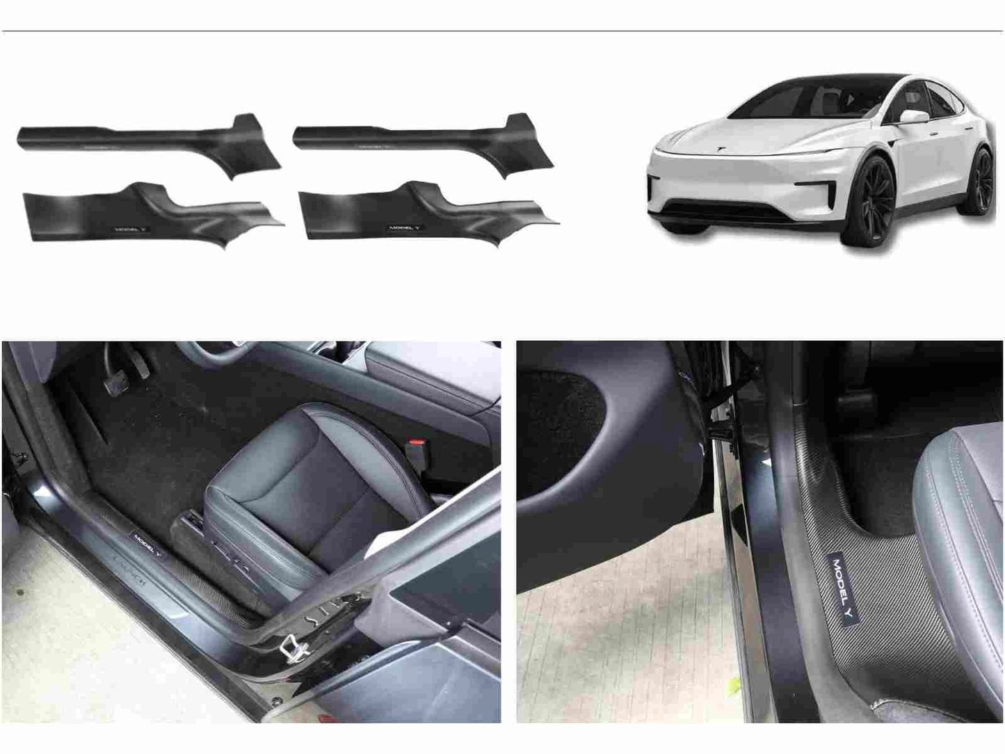 TeslaModelY2025Juniper:InteriorDoorSillProtector(ABSCarbonLook)