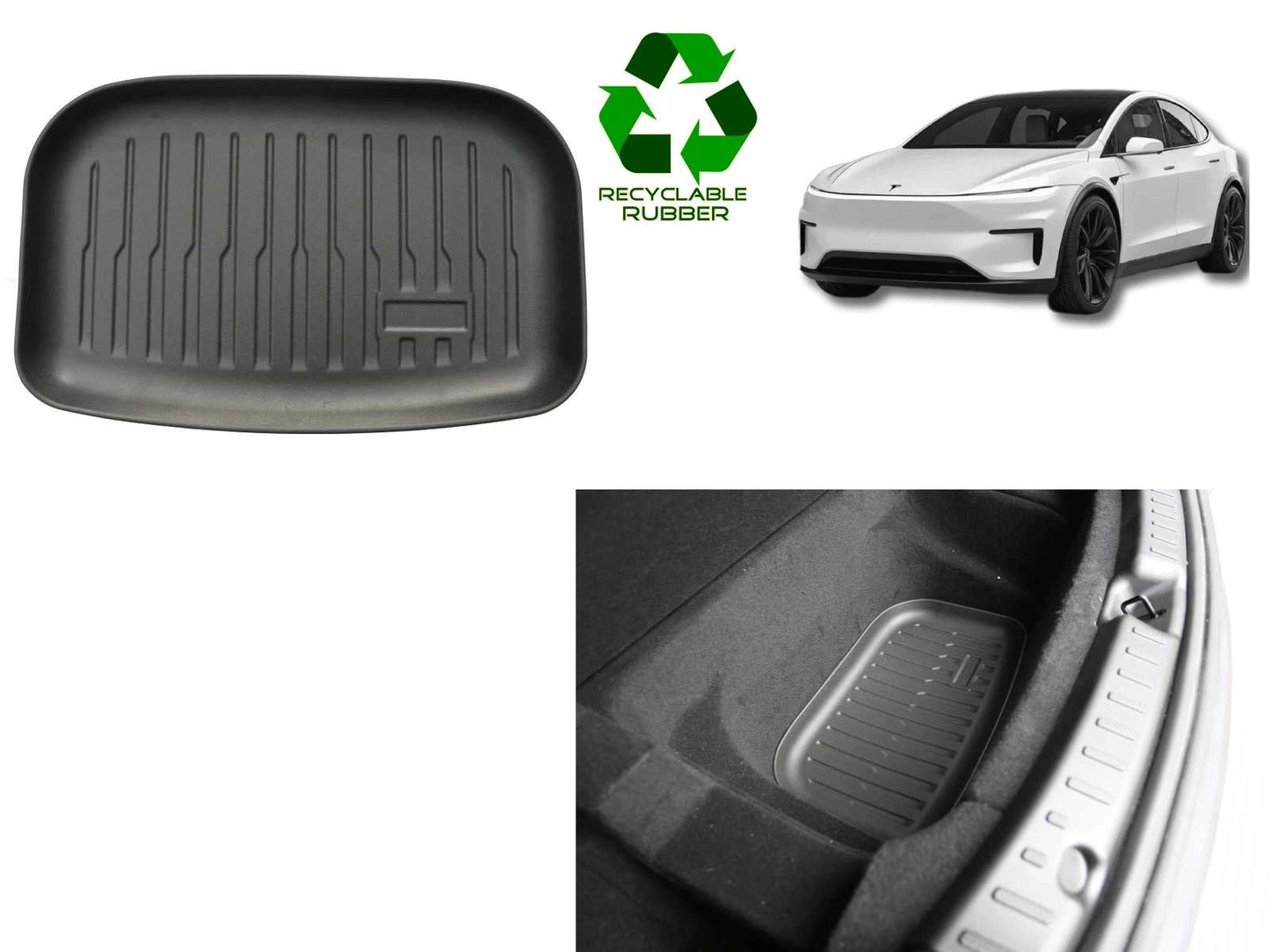 TeslaModelY2025Juniper:TrunkLowerCompartmentMat(PremiumRecyclableRubber)