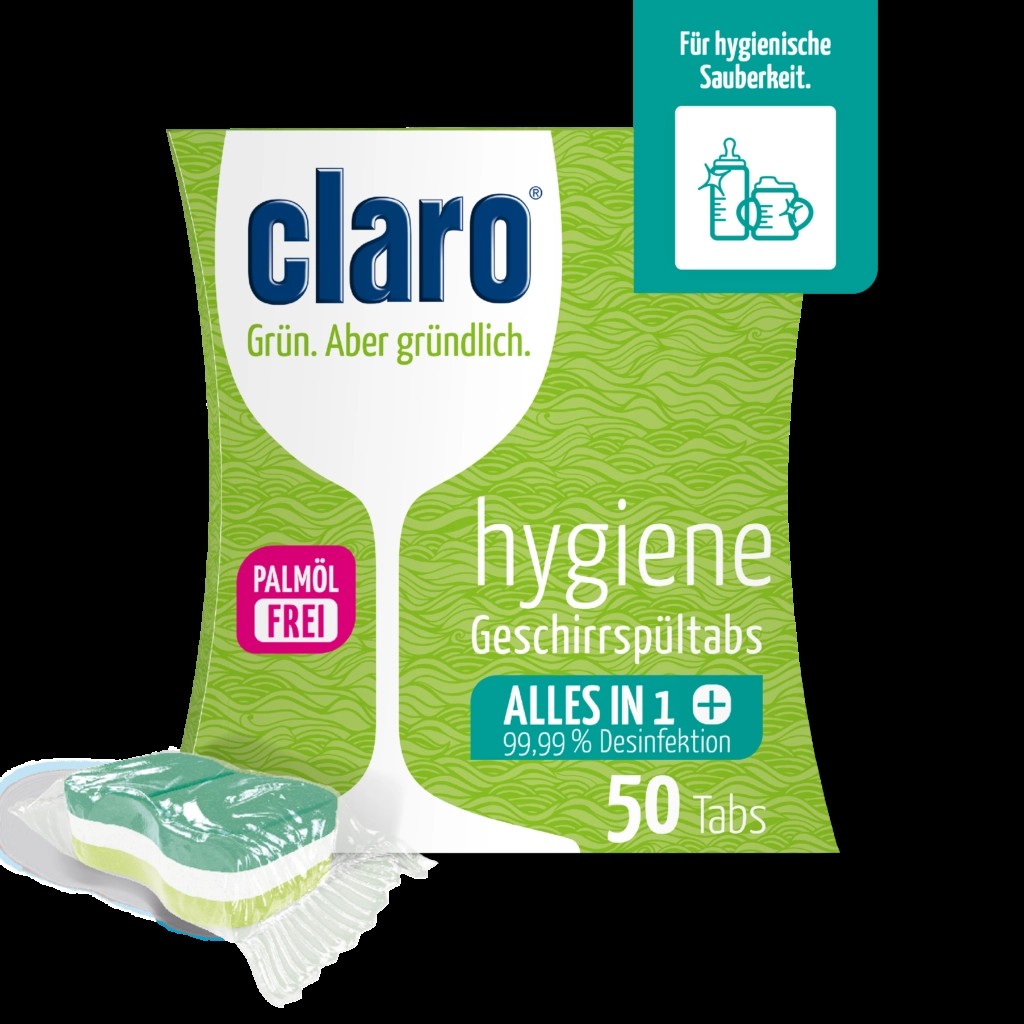 claroHygieneAlles-in-1+99,99%DesinfektionGeschirrspültabs