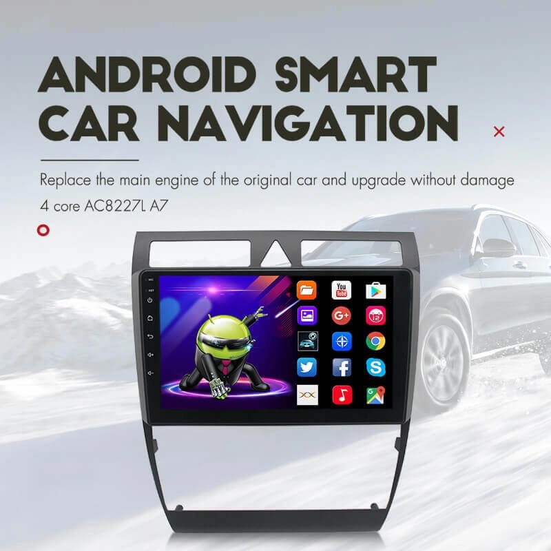 ESSGOO|CarStereoFor1997-2011AudiA6,WirelessCarplay&AndroidAutoWithSteeringWheelControls