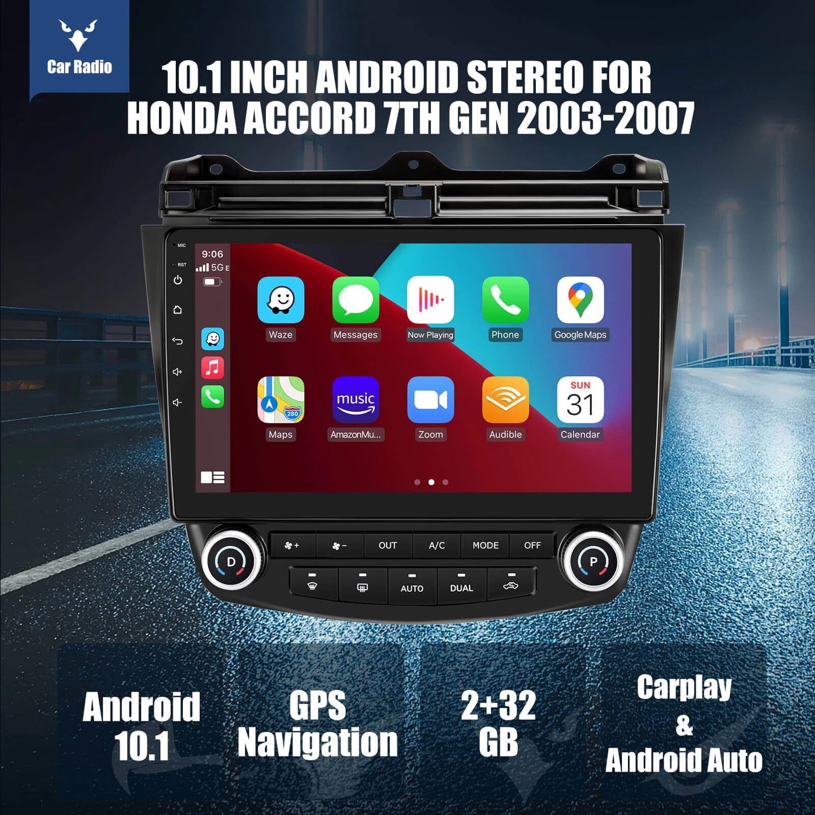 ESSGOO|CarStereoFor2003-2007HondaAccord,WirelessCarplay&AndroidAutoWithSteeringWheelControls