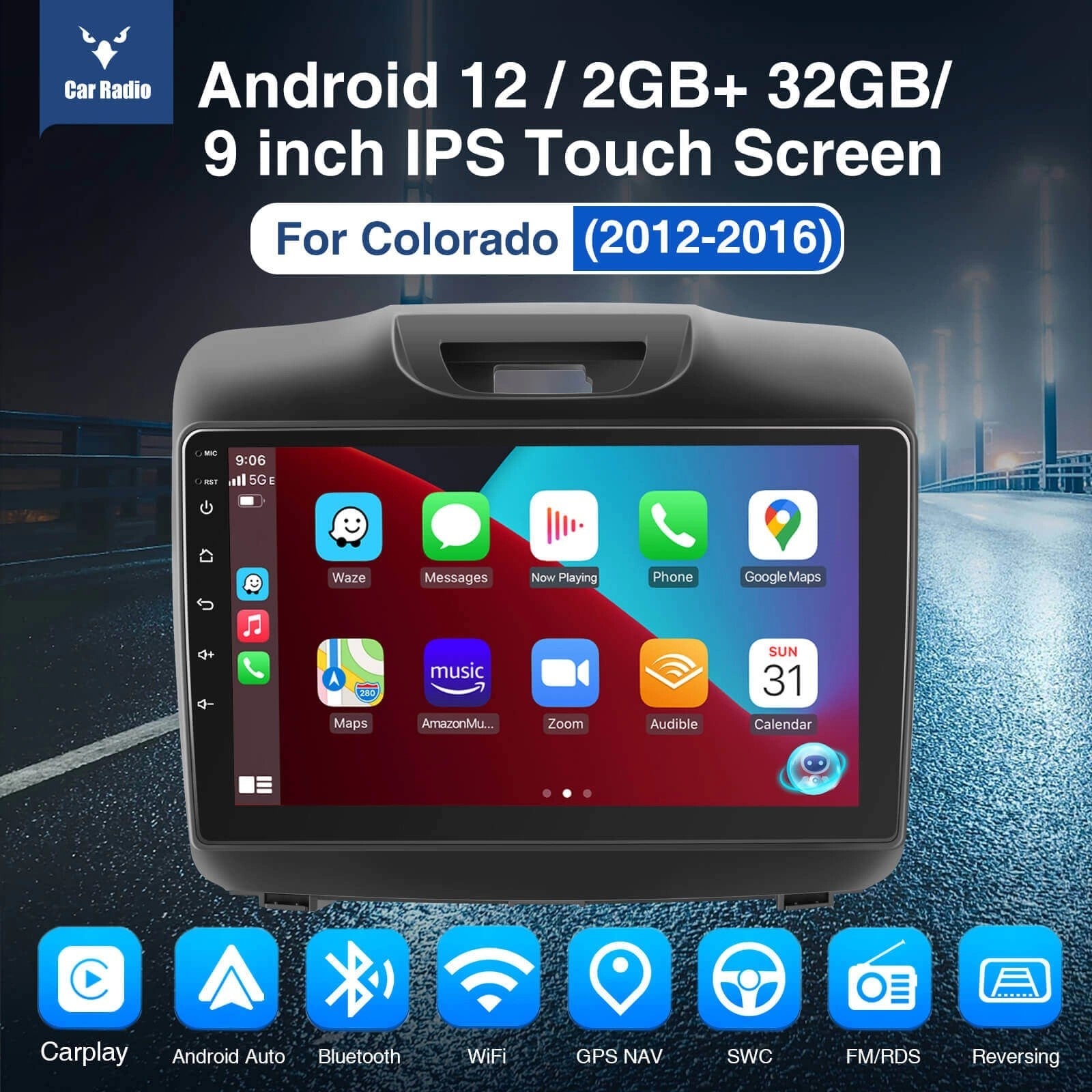 ESSGOO|CarStereoFor2015-2017ChevroletS10,WirelessCarplay&AndroidAutoWithSteeringWheelControls