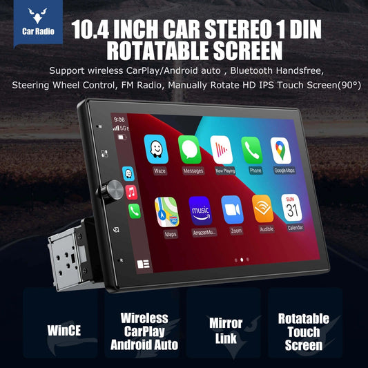 ESSGOO|FS0002WirelessCarPlay&AndroidAutoBluetooth4.210.4''TouchscreenMultifunctionCarPlayer