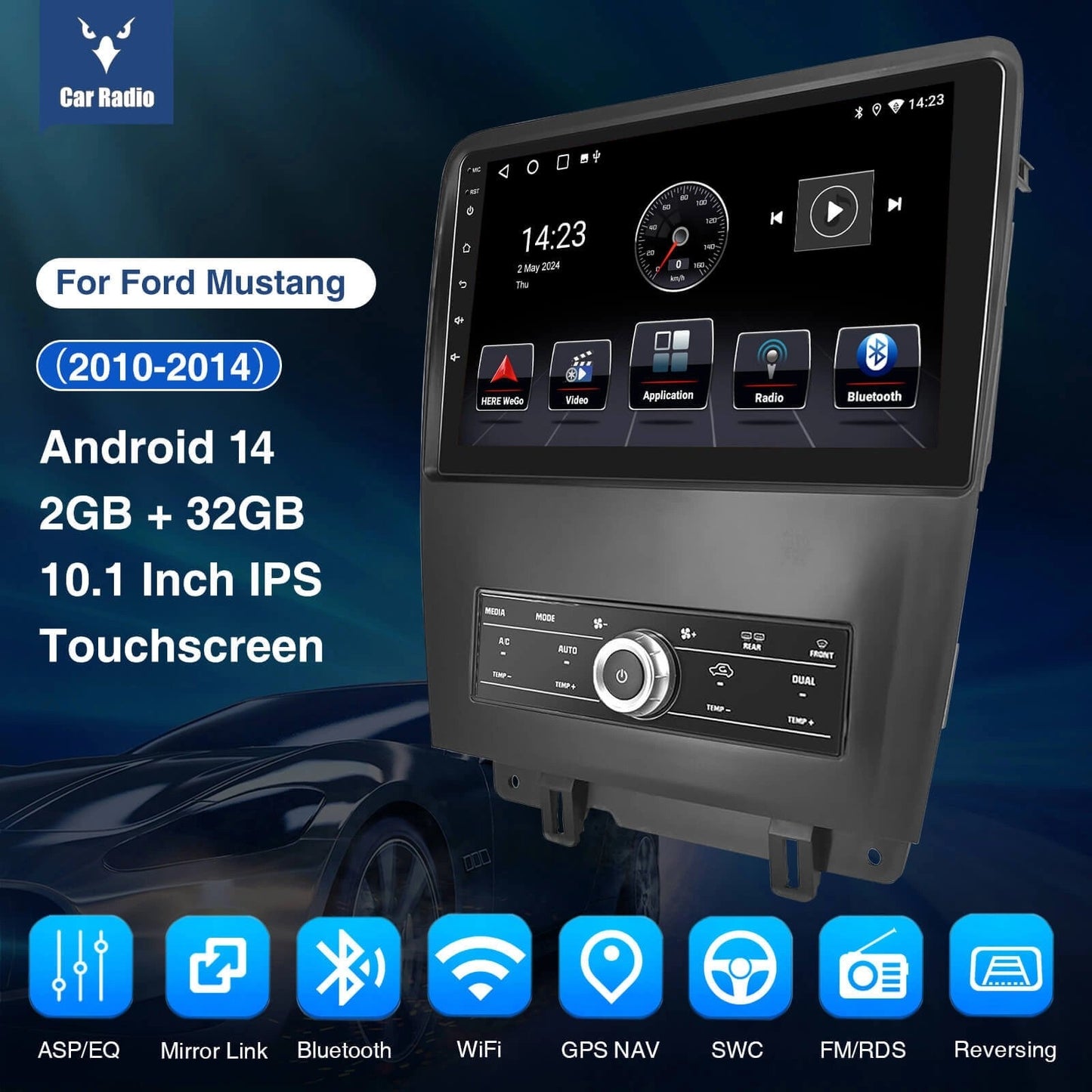 ESSGOOAR1001|Android1410"SuitableForFordMustang2010-2014CarRadioStereoBluetoothMultimediaPlayerGPSRDS"