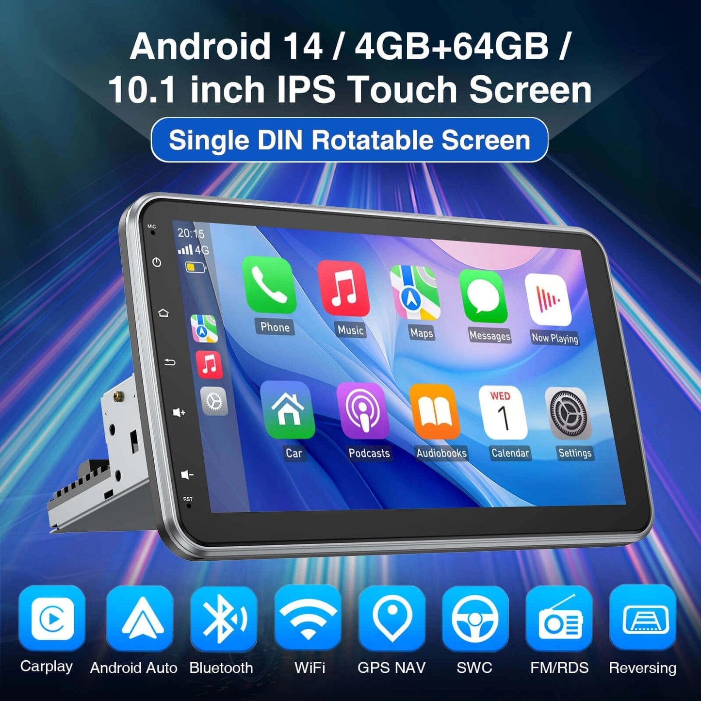 ESSGOOAR1001|SingleDinCarRadioSystemAutoStereoMP5PlayerSatNavFMDABBluetooth
