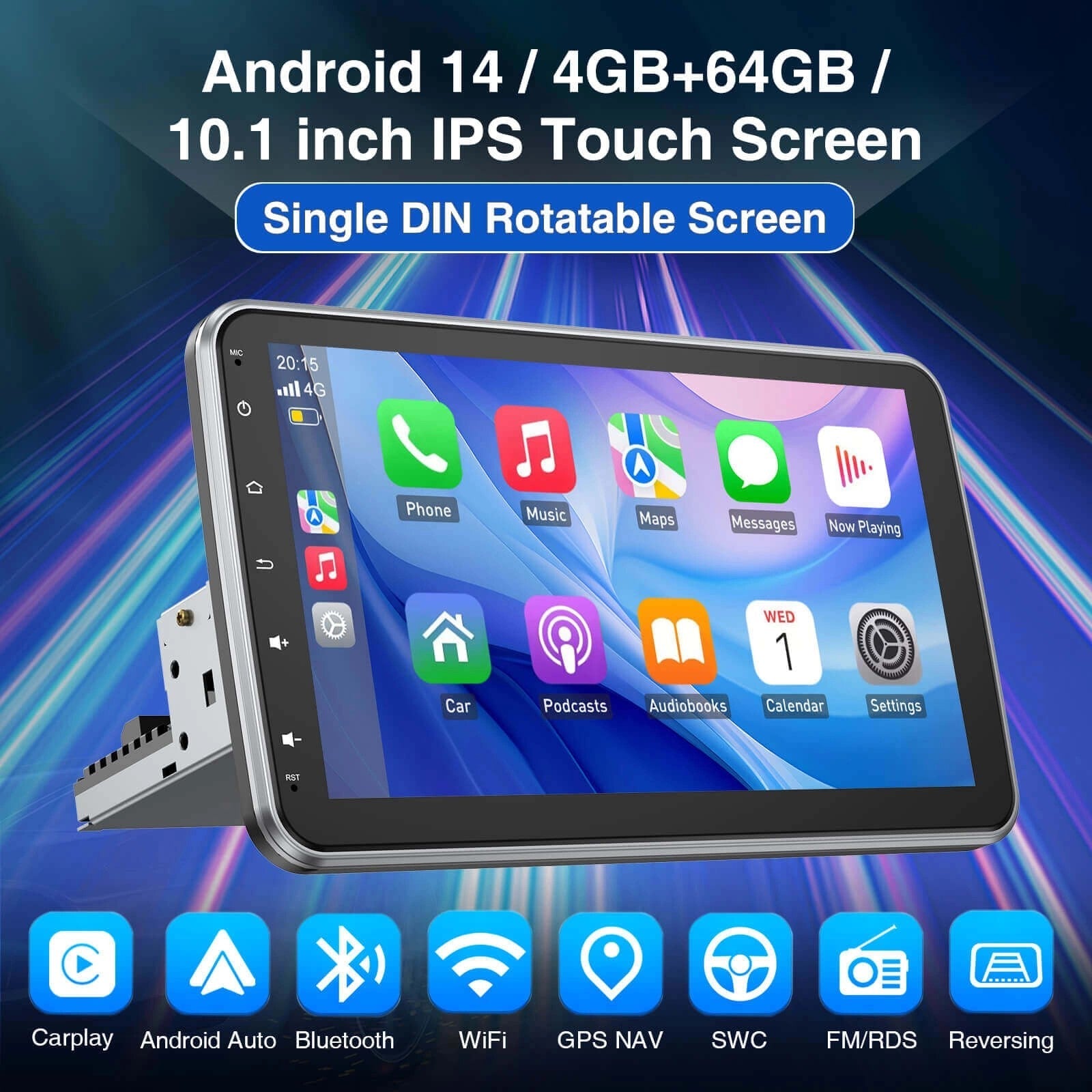 ESSGOOAR1001|SingleDinCarRadioSystemAutoStereoMP5PlayerSatNavFMDABBluetooth