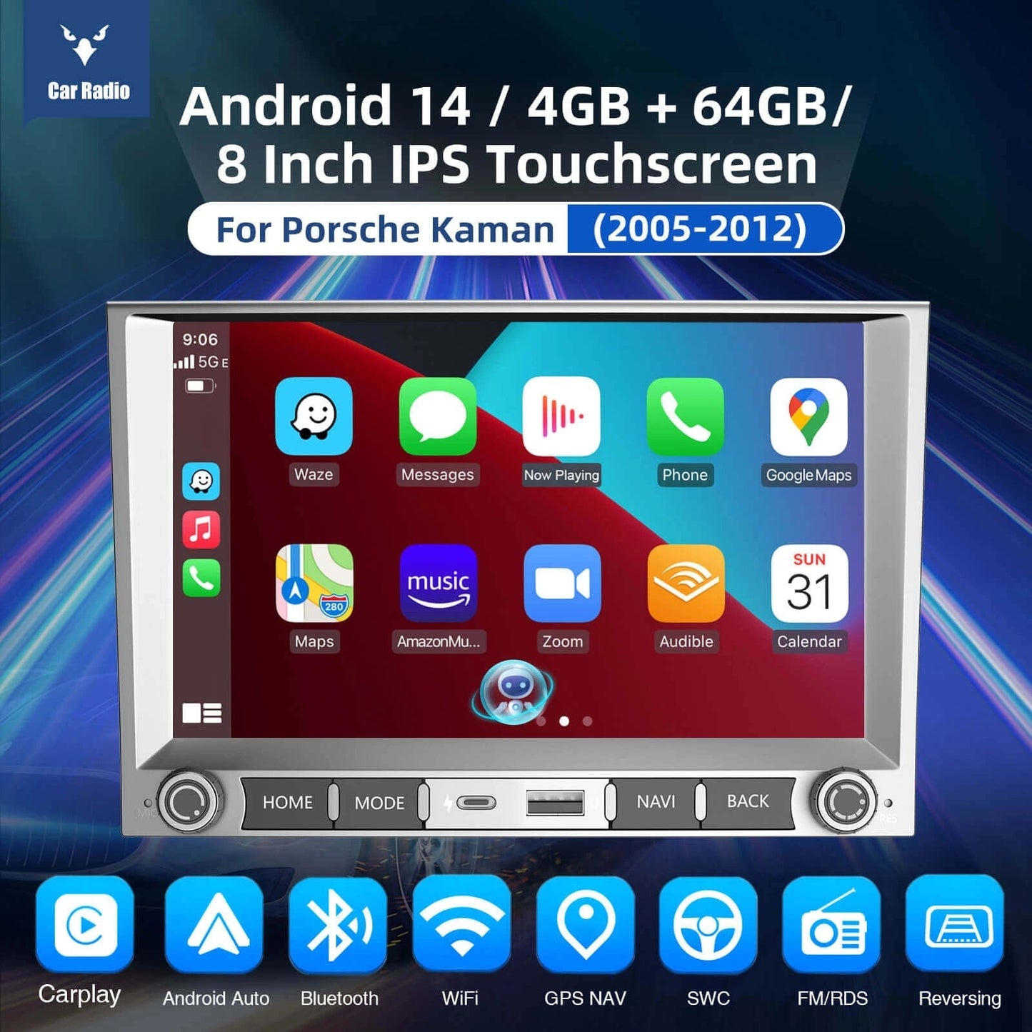 ESSGOOAR8001|8"Android14CarRadioForPorscheCayman-2005-2012