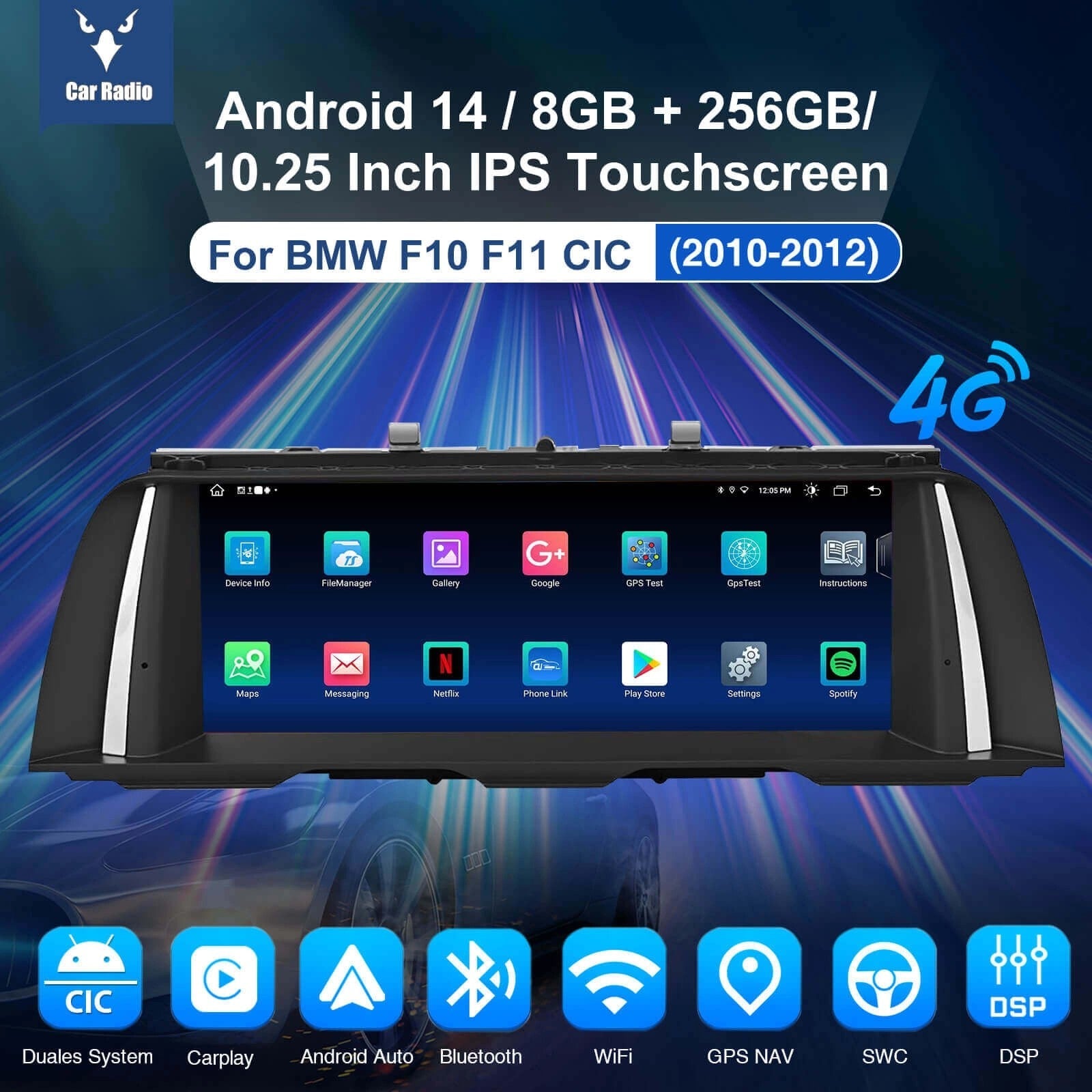 ESSGOOLZ0001|Original&AndroidDualSystem,10.25InchIPSTouchscreen-ForBMWF10,Bluetooth5.0,AppleCarPlay&AndroidAuto,FMRDS