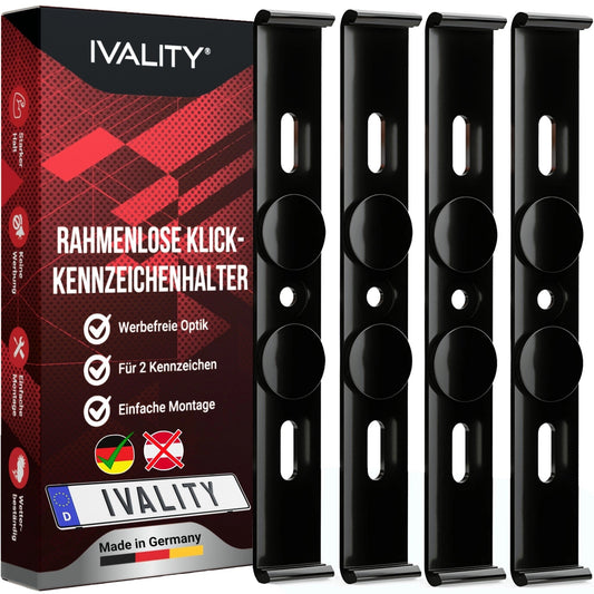 KlickKennzeichenhalterinschwarzodertransparentfür2xAluKennzeichen