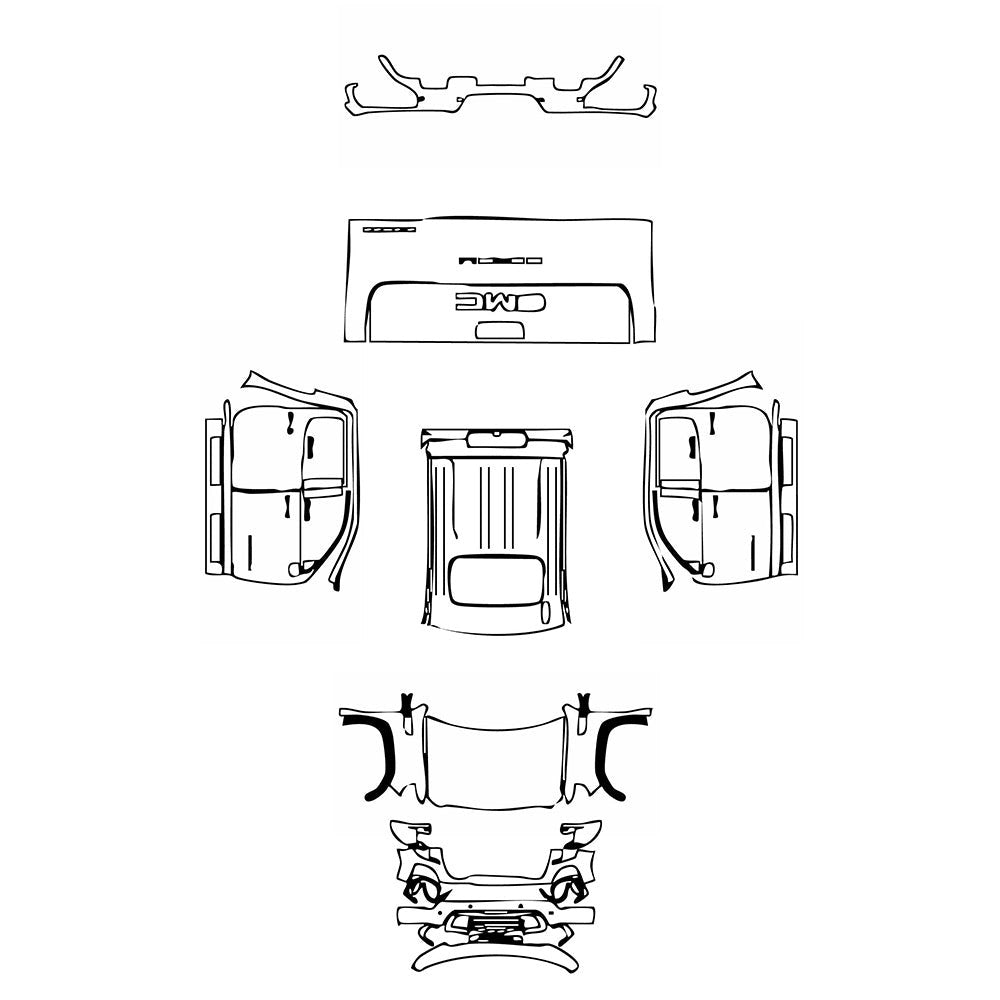 PassgenaueLackschutzfolienPPFGMCSierra1500CrewCabDENALI2021