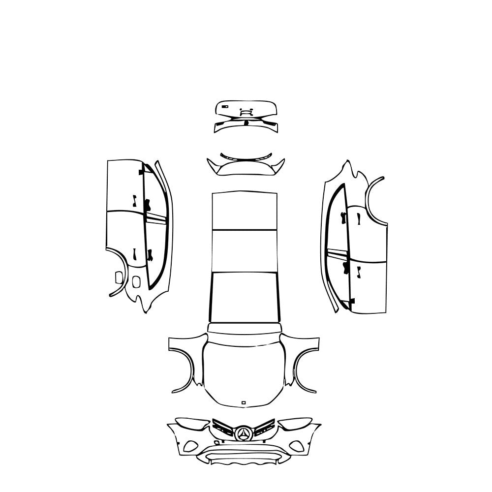 PassgenaueLackschutzfolienPPFMercedes-BenzGLCSUVExtendedWheelbase(GLCL)Base2024