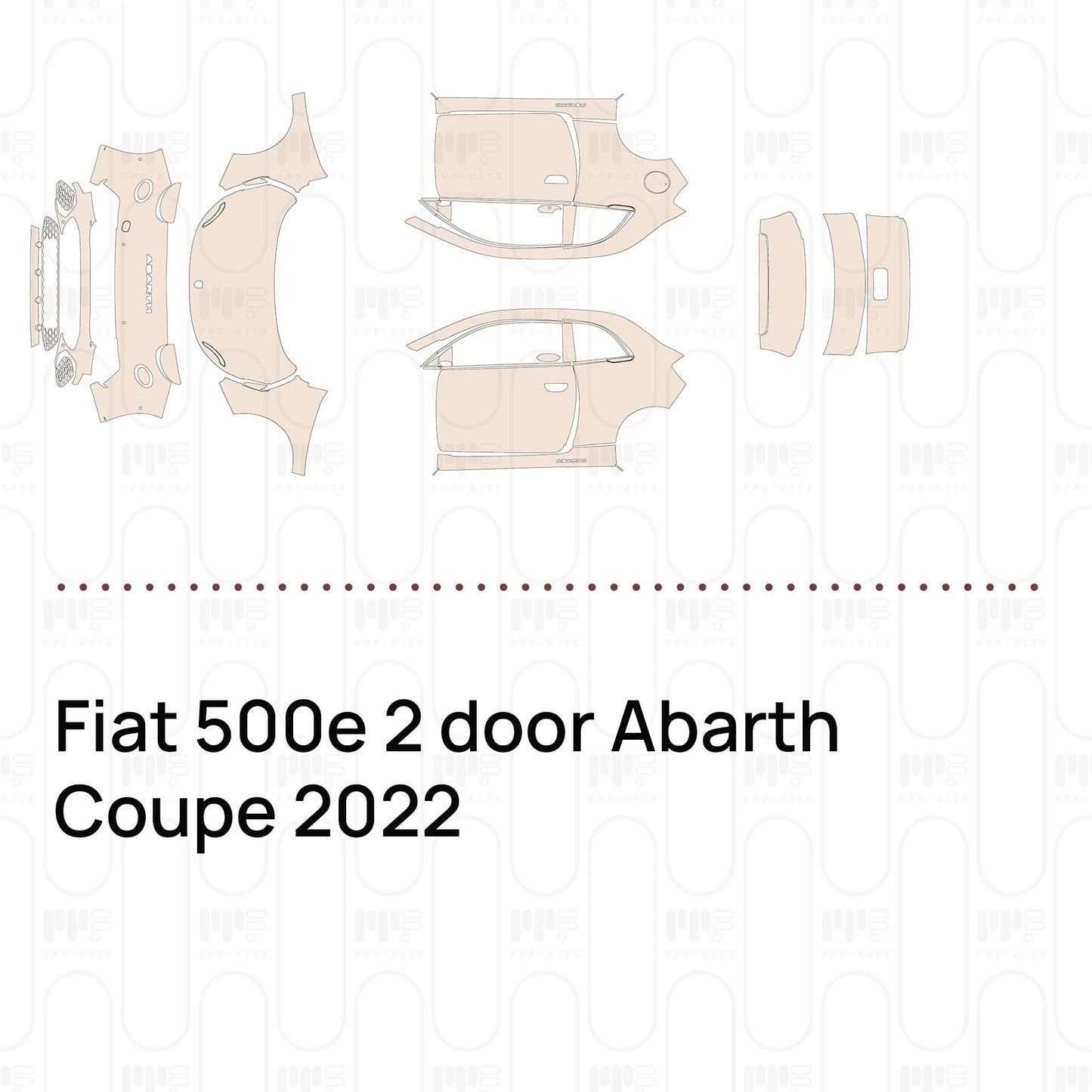 Pre-CutPPFFiat500e2doorAbarthCoupe2022