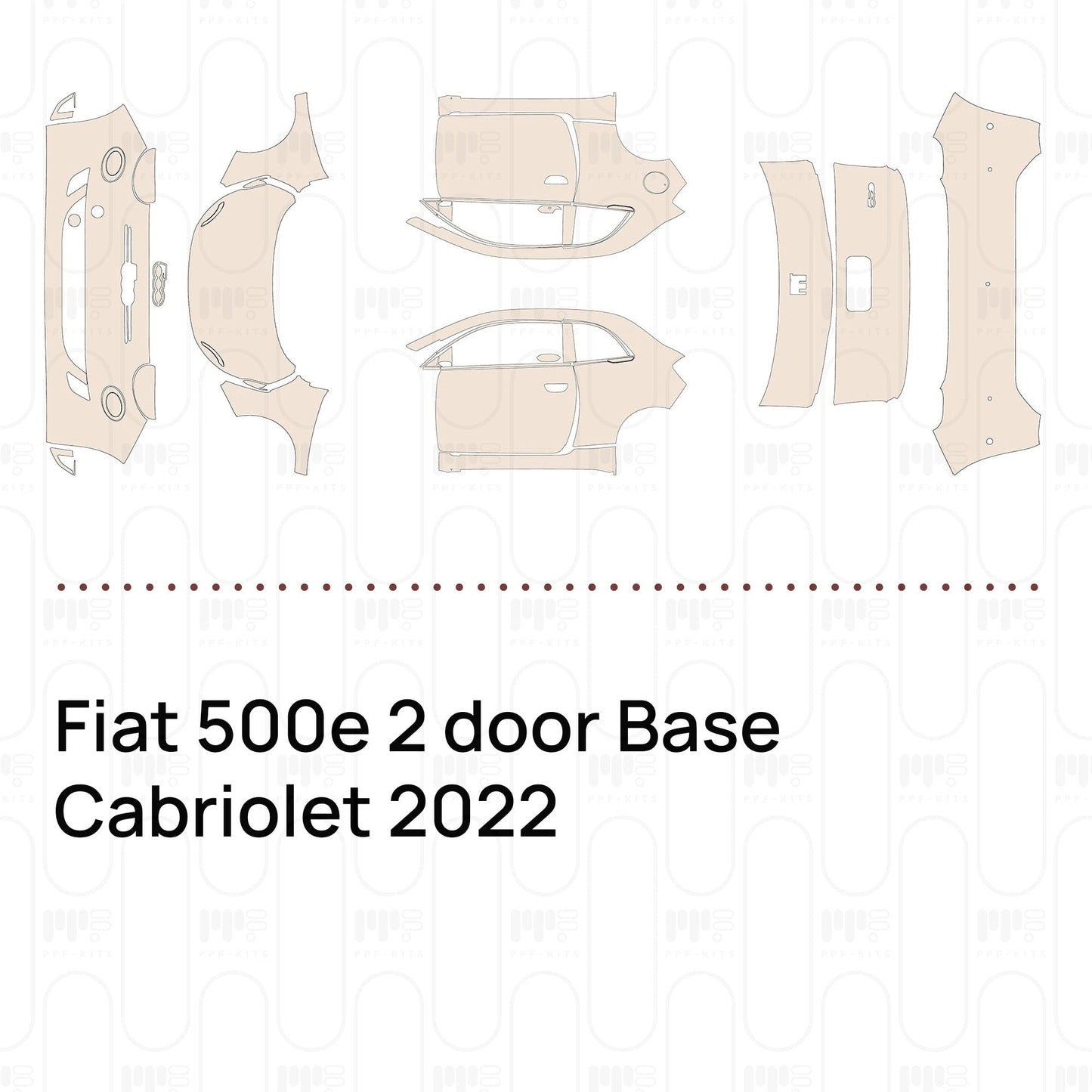 Pre-CutPPFFiat500e2doorBaseCabriolet2022