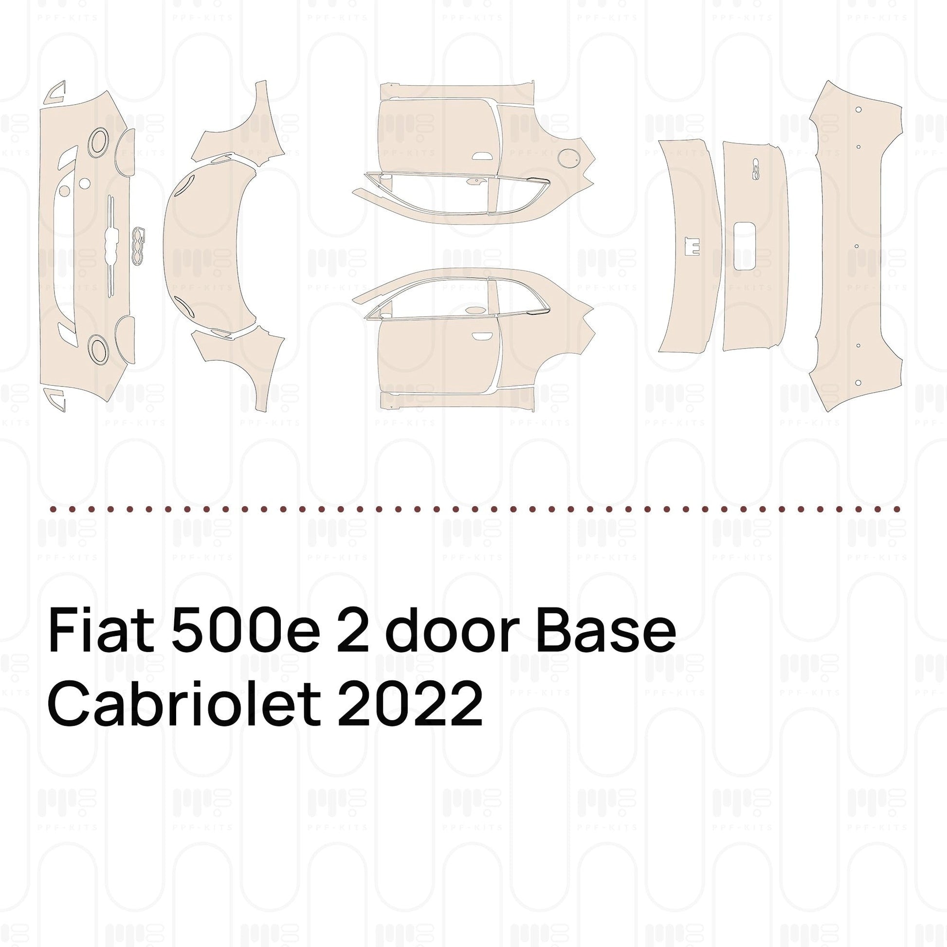 Pre-CutPPFFiat500e2doorBaseCabriolet2022