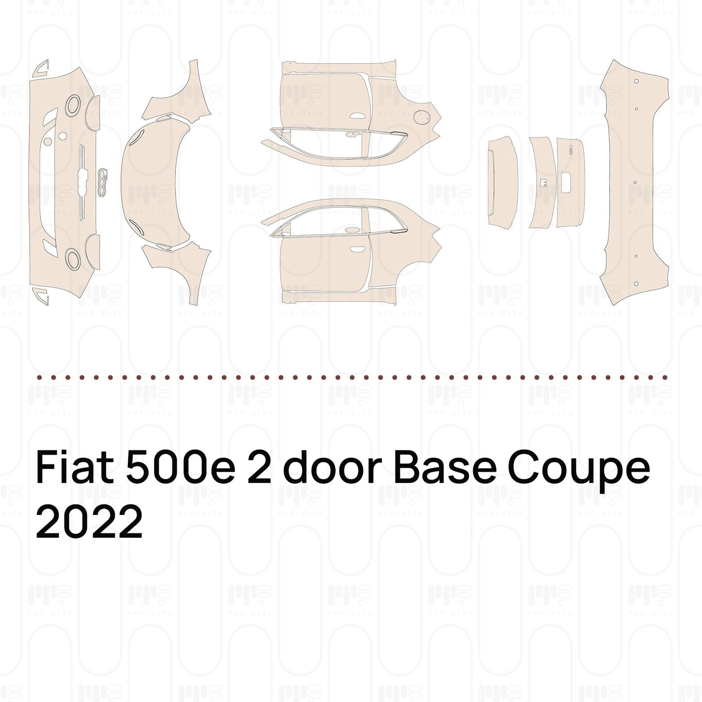 Pre-CutPPFFiat500e2doorBaseCoupe2022