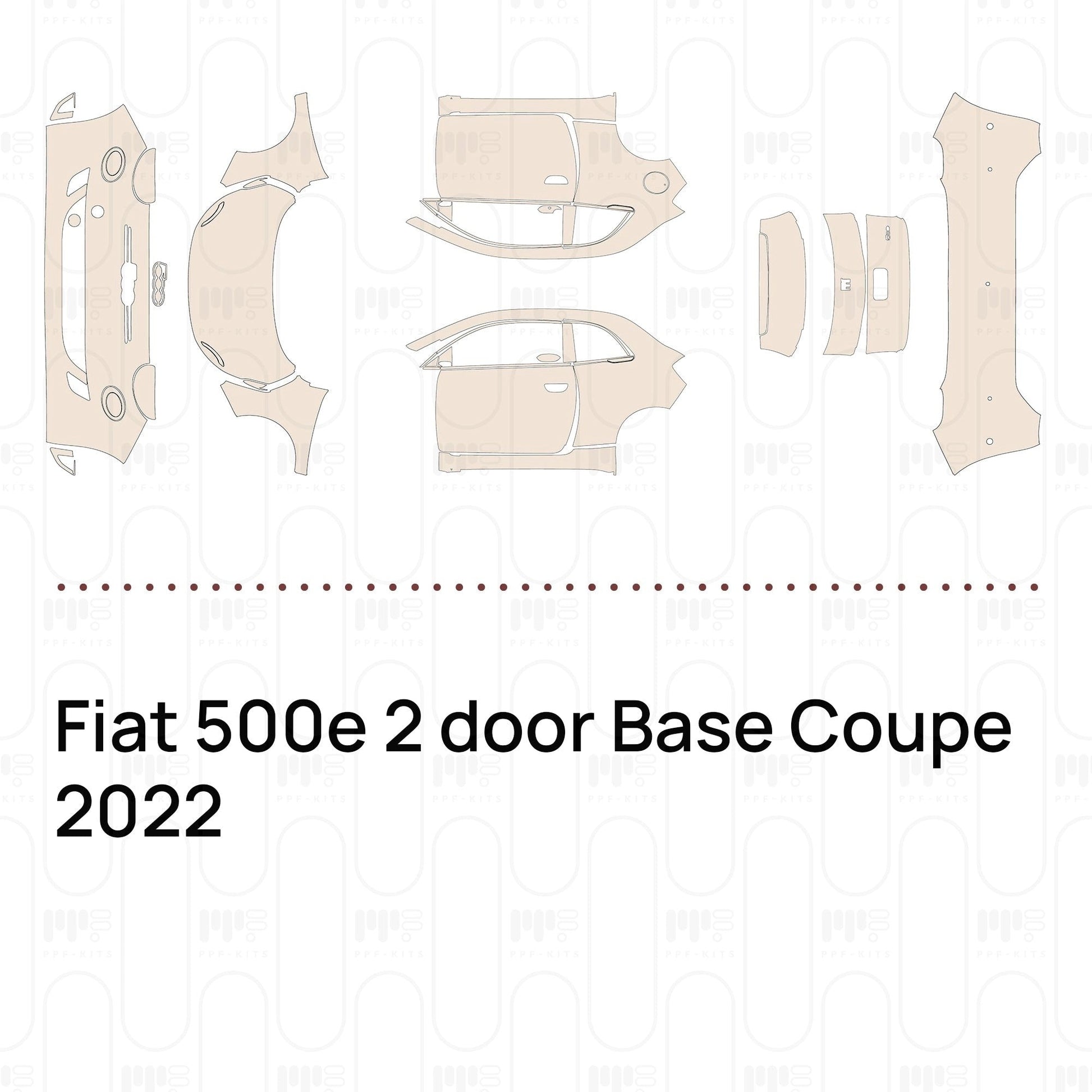 Pre-CutPPFFiat500e2doorBaseCoupe2022
