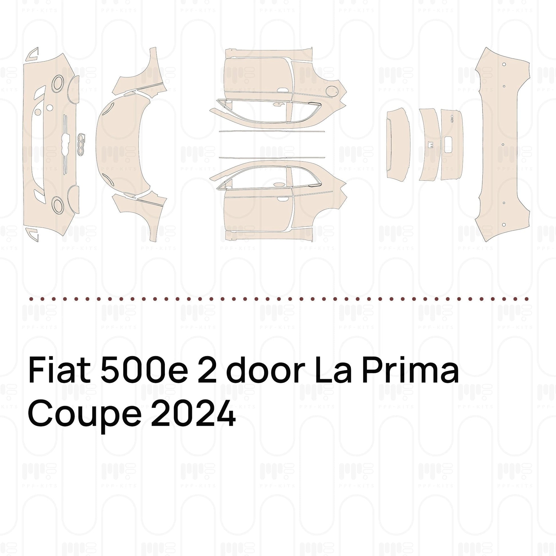 Pre-CutPPFFiat500e2doorLaPrimaCoupe2024