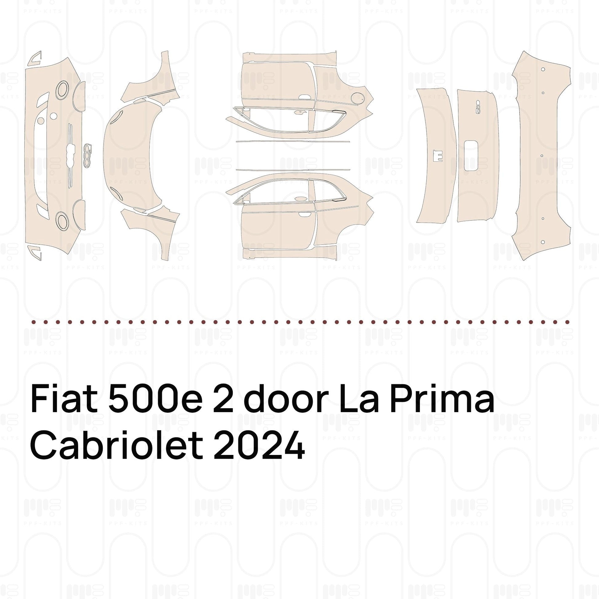 Pre-CutPPFFiat500e2doorLaPrimaCabriolet2024