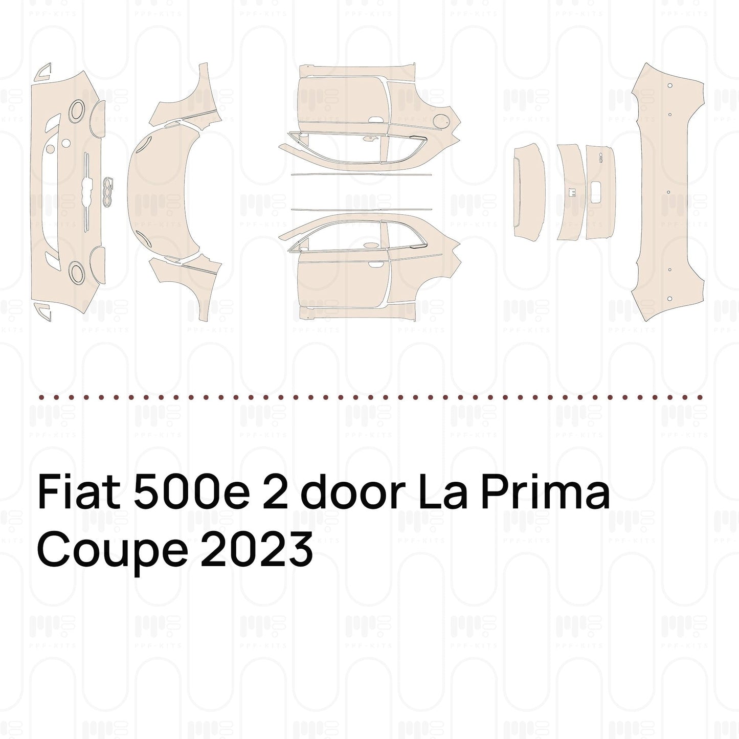 Pre-CutPPFFiat500e2doorLaPrimaCoupe2023