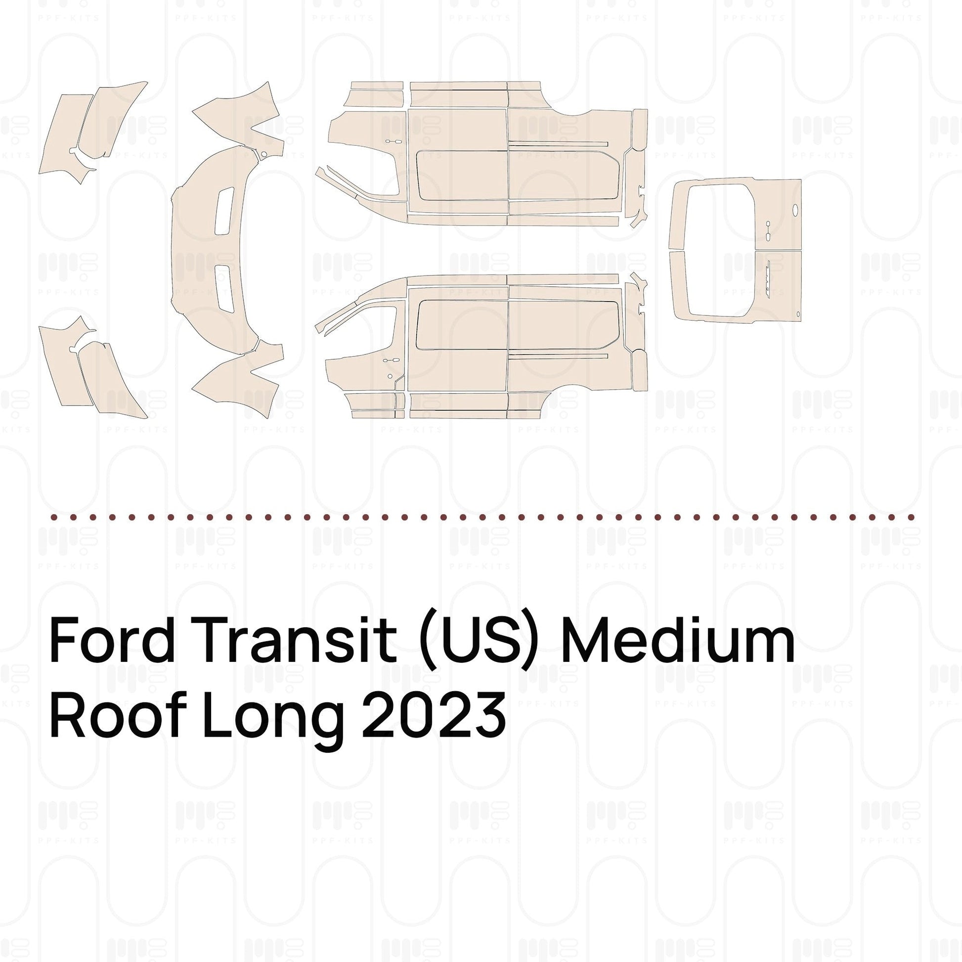Pre-CutPPFFordTransit(US)MediumRoofLong2023