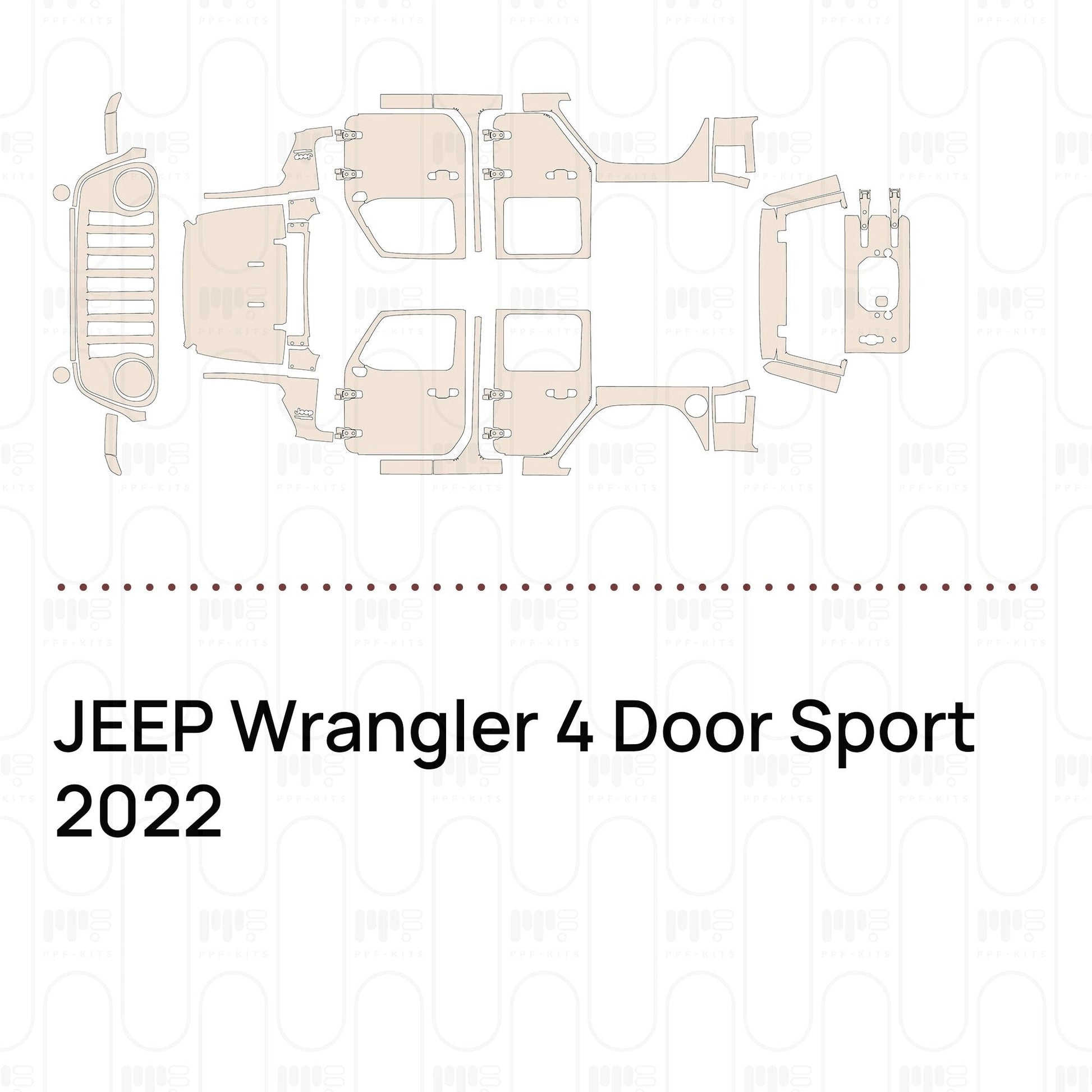 Pre-CutPPFJEEPWrangler4DoorSport2022
