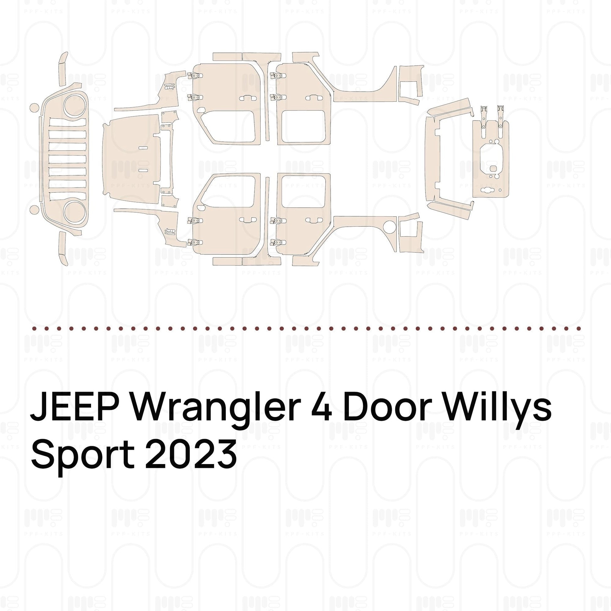 Pre-CutPPFJEEPWrangler4DoorWillysSport2023