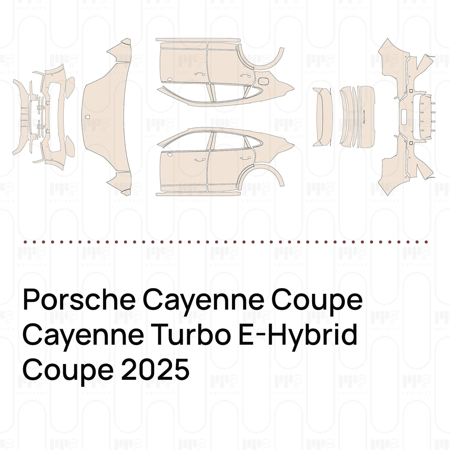 Pre-CutPPFPorscheCayenneCoupeCayenneTurboE-HybridCoupe2025