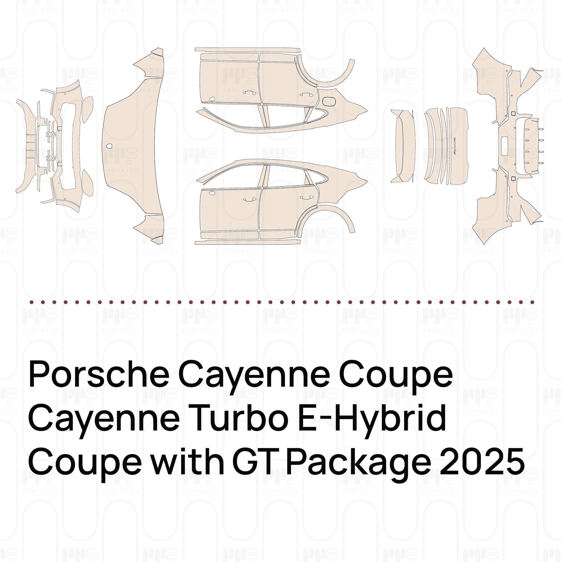 Pre-CutPPFPorscheCayenneCoupeCayenneTurboE-HybridCoupewithGTPackage2025