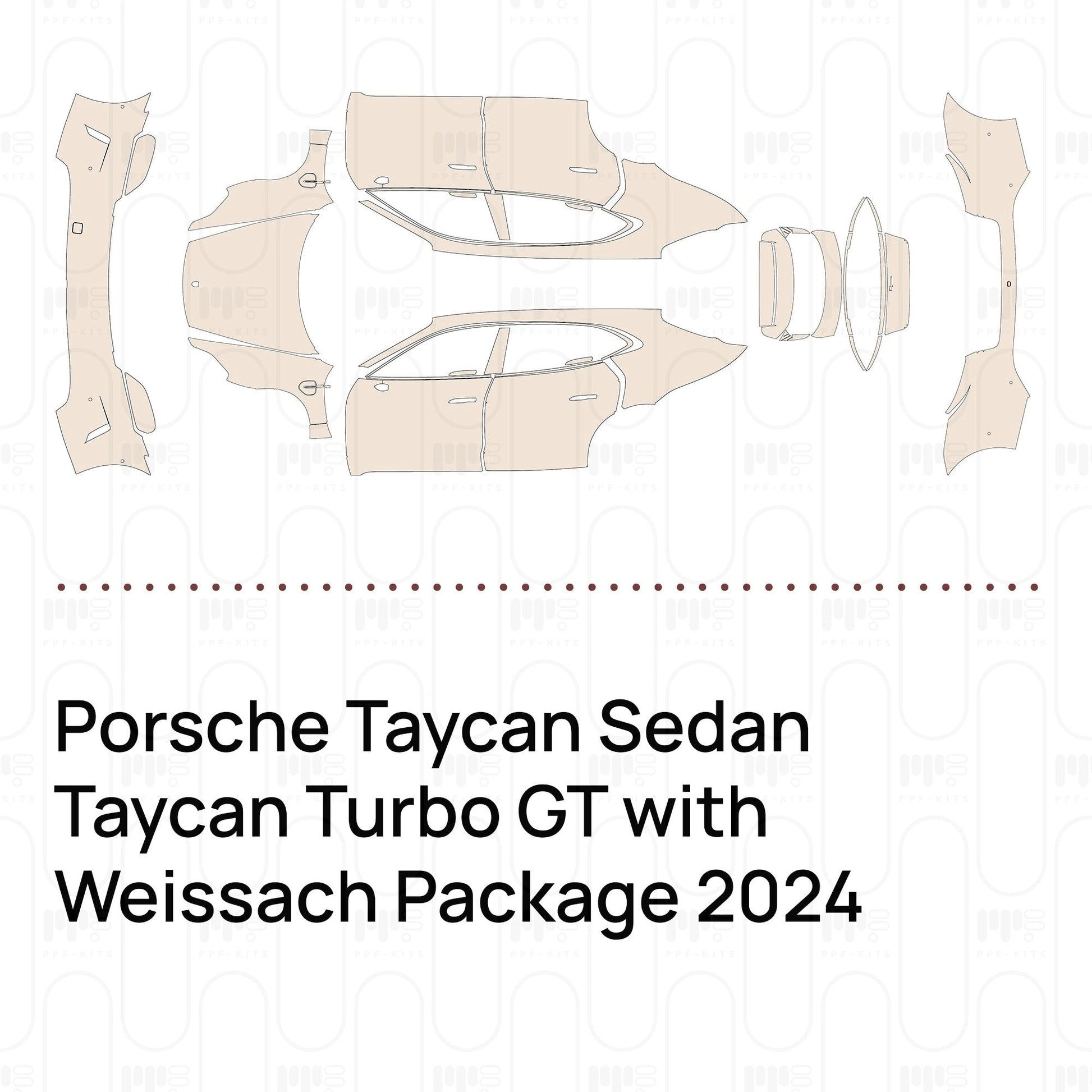 Pre-CutPPFPorscheTaycanSedanTaycanTurboGTwithWeissachPackage2024