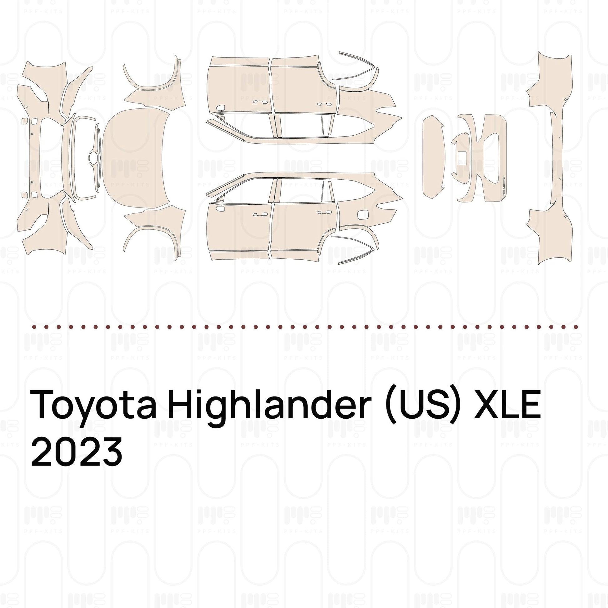 Pre-CutPPFToyotaHighlander(US)XLE2023