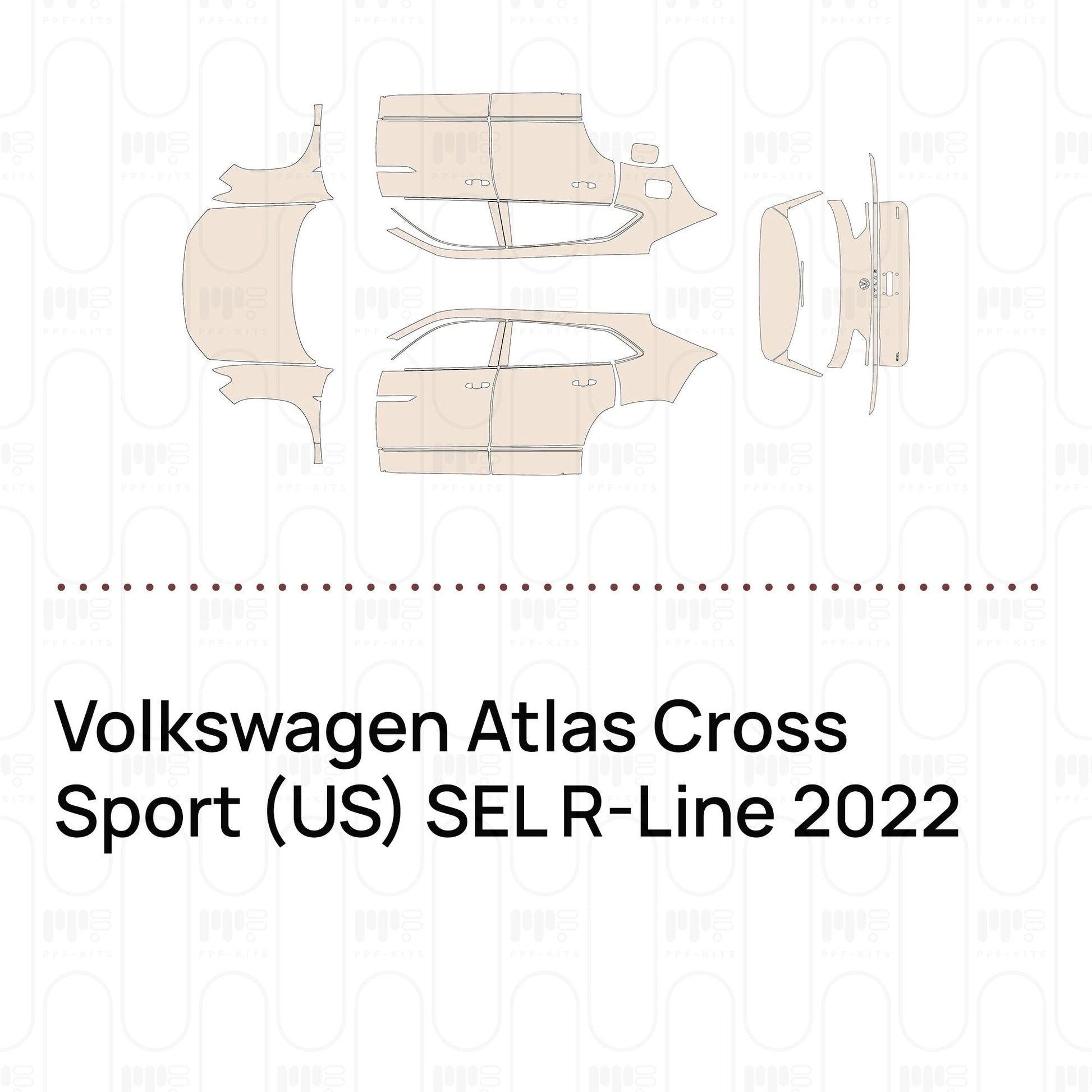 Pre-CutPPFVolkswagenAtlasCrossSport(US)SELR-Line2022