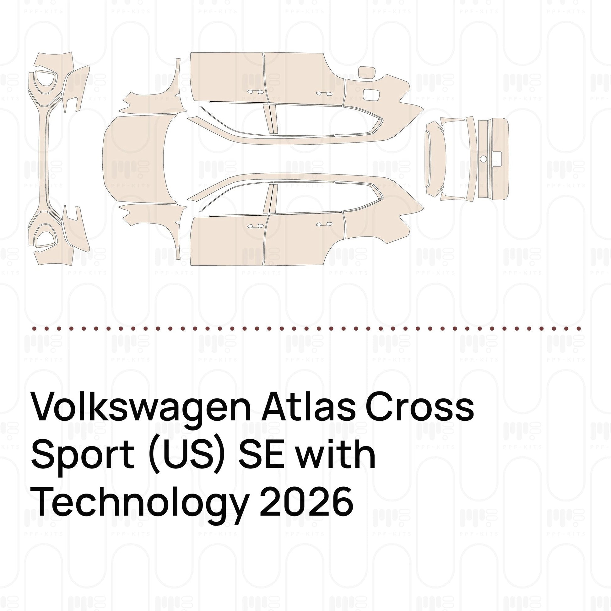 Pre-CutPPFVolkswagenAtlasCrossSport(US)SEwithTechnology2026