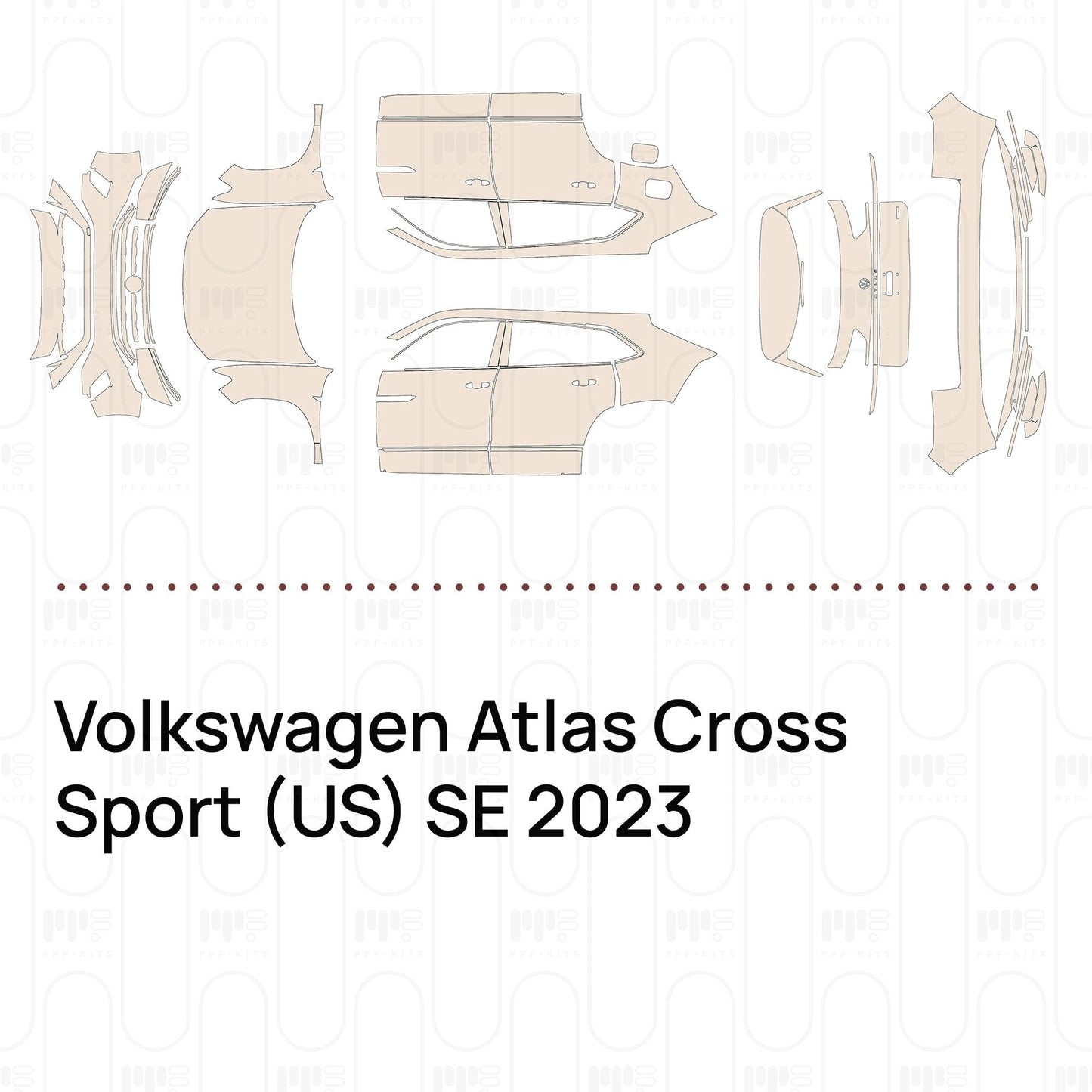 Pre-CutPPFVolkswagenAtlasCrossSport(US)SE2023