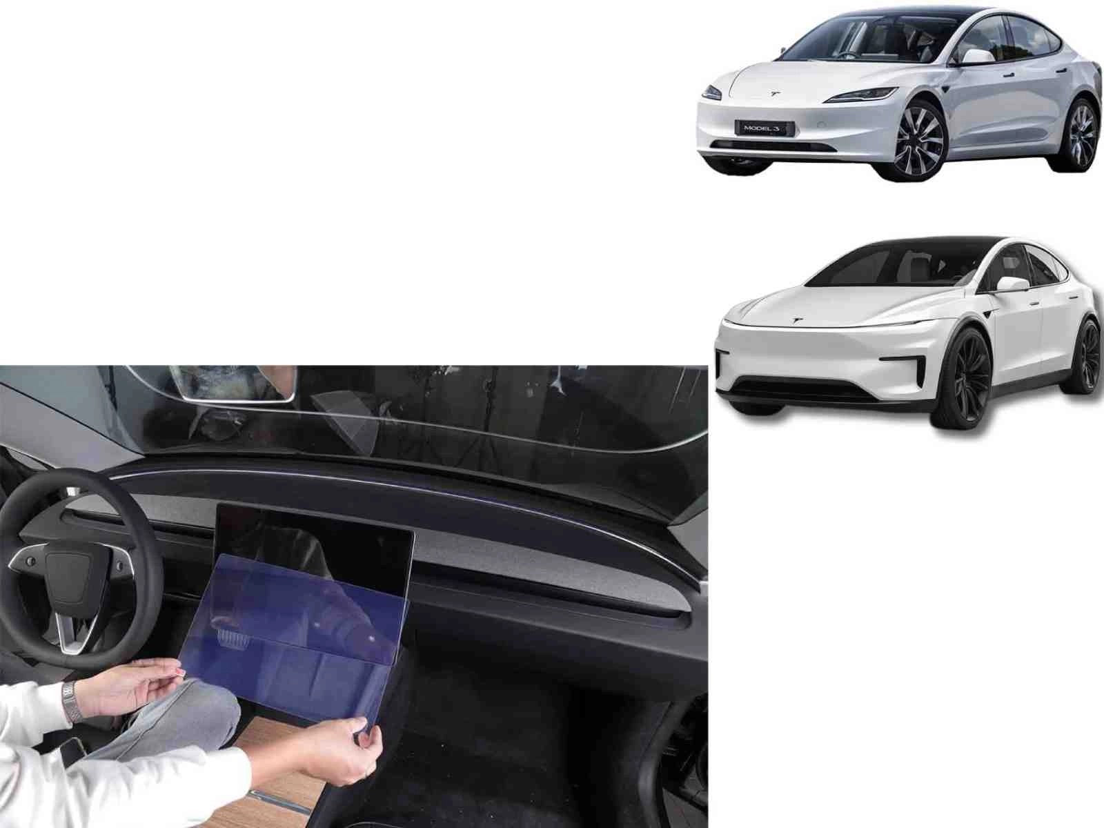 TeslaModel3(2024Highland)/TeslaModelY2025_Juniper:ScreenProtectorSet(9HTemperedGlass,F+R2pcs)