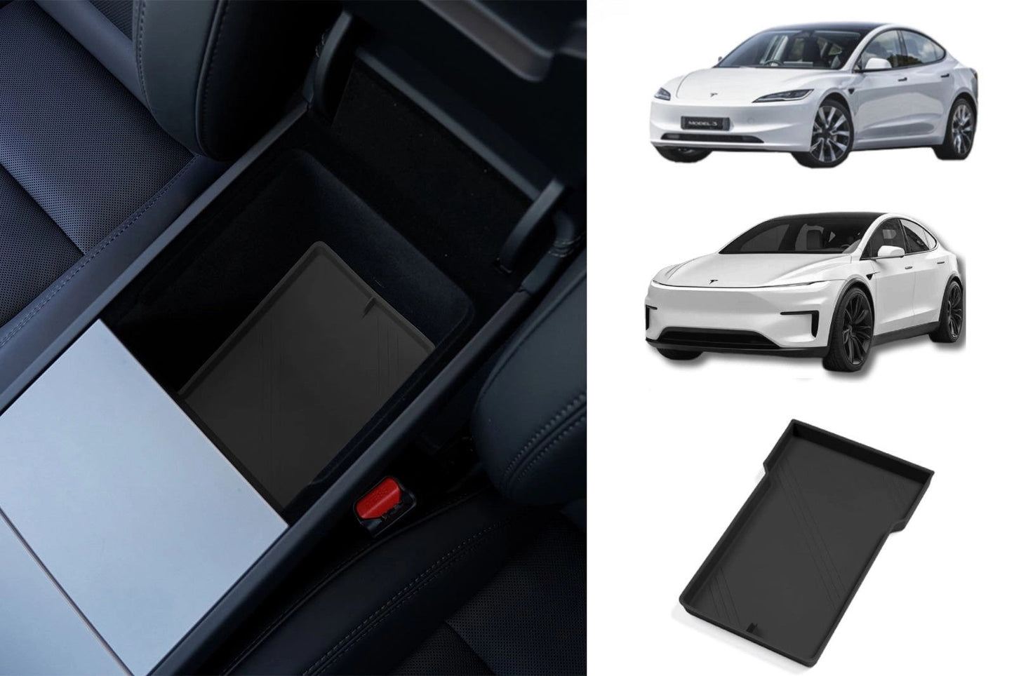 TeslaModel3(2024Highland)/TeslaModelY2025_Juniper:ArmrestStorageMat(PremiumSiliconeRubber)
