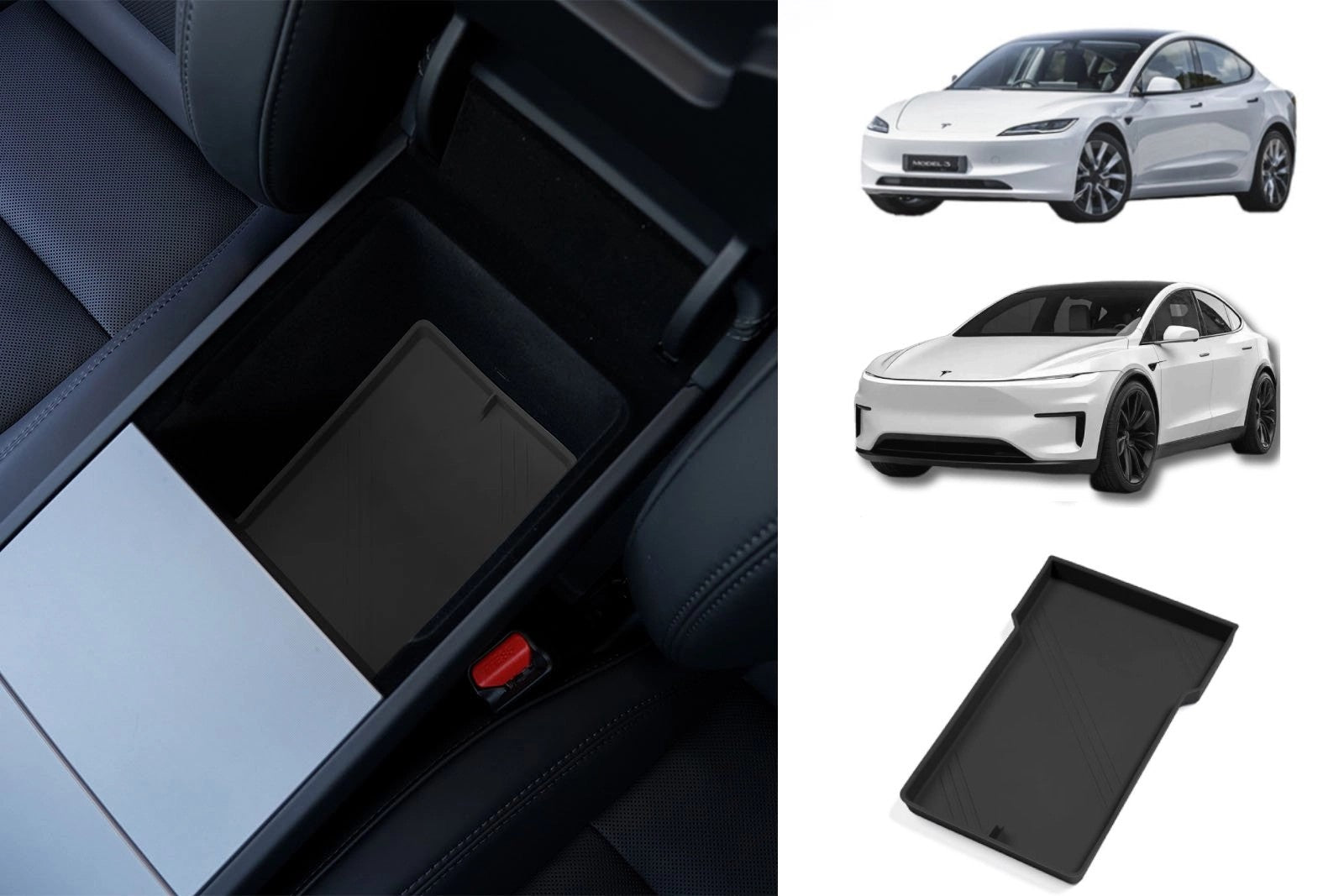 TeslaModel3(2024Highland)/TeslaModelY2025_Juniper:ArmrestStorageMat(PremiumSiliconeRubber)
