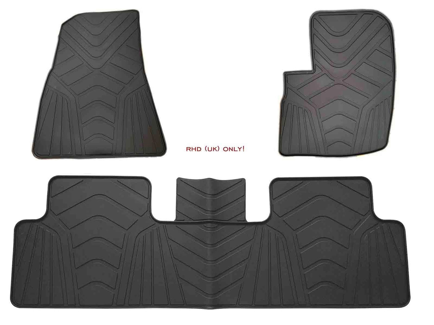 TeslaModel3:All-weatherInteriorFloorMats(3pcs,SyntheticLatexRubber)-RHD
