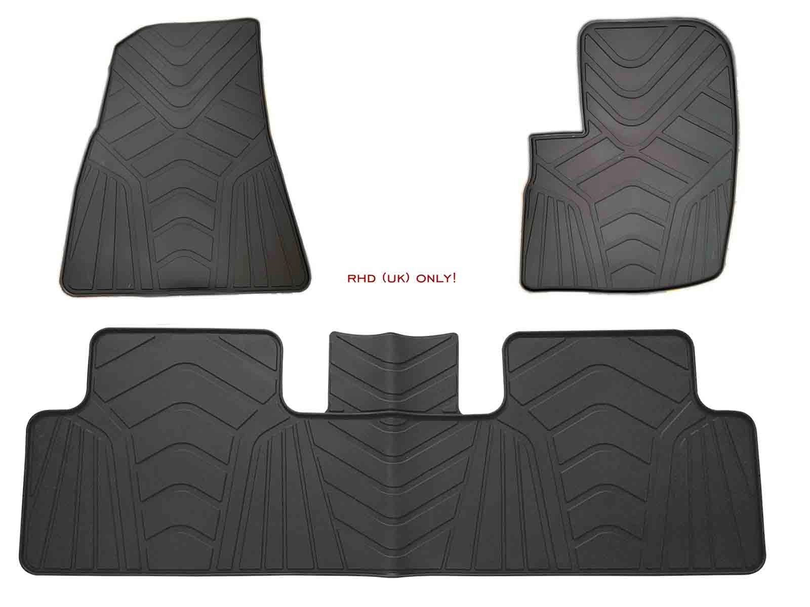 TeslaModel3:All-weatherInteriorFloorMats(3pcs,SyntheticLatexRubber)-RHD