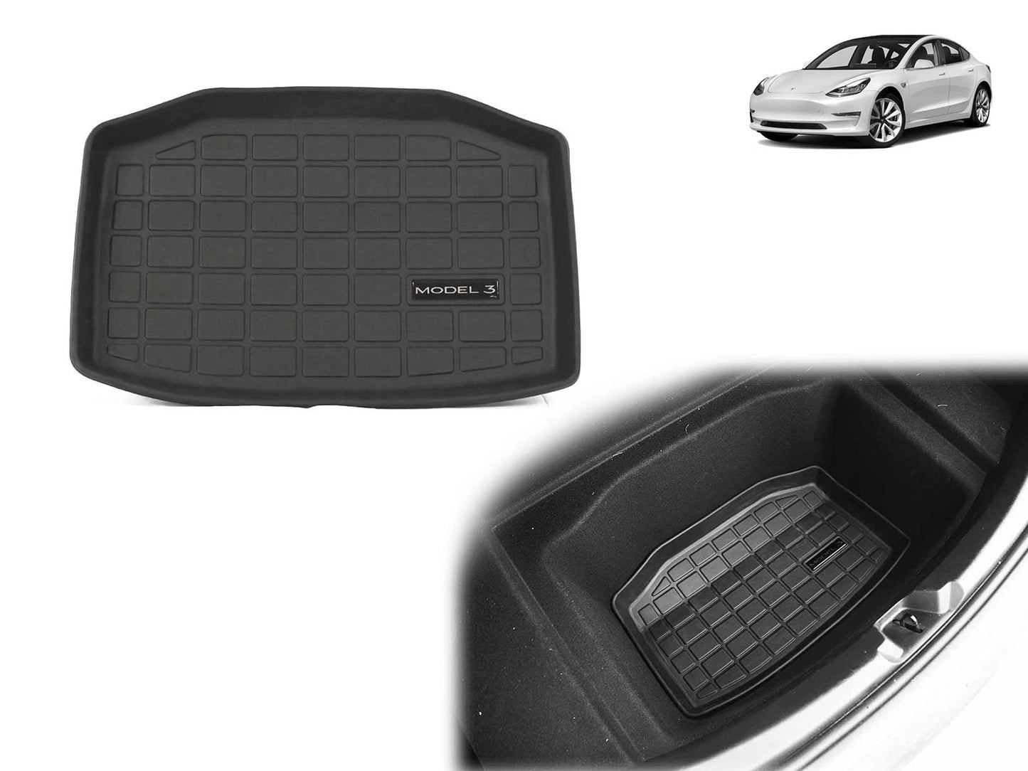 TeslaModel3:TrunkLowerCompartmentMat(PremiumRecyclableRubber)