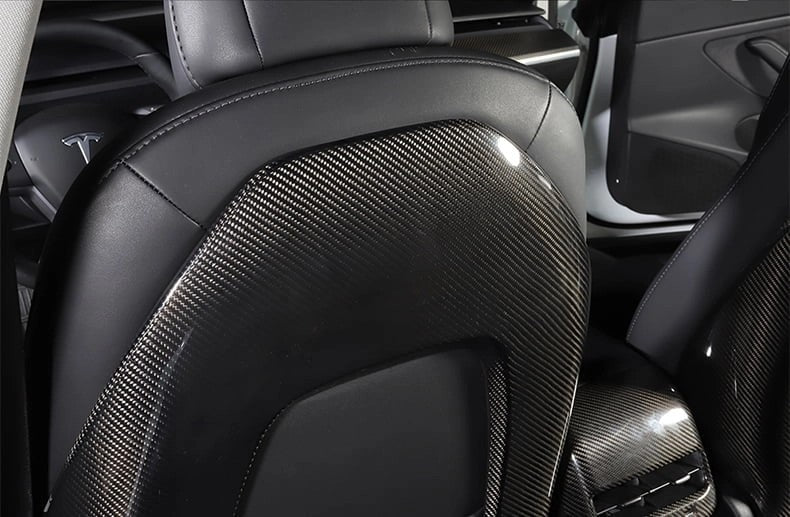 TeslaModel3andModelY:SeatBackSet(GenuineCarbonFiberCollection)