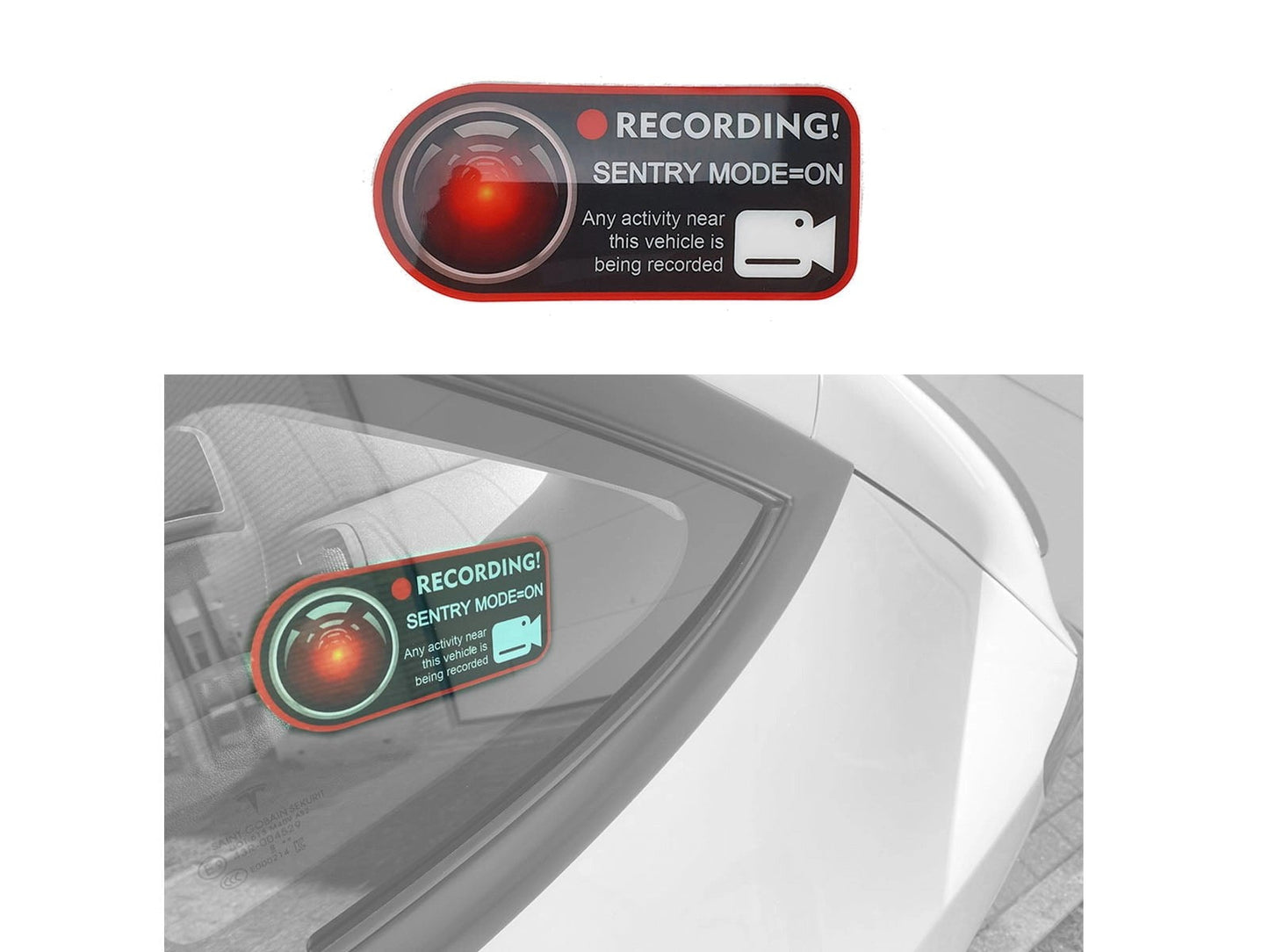 TeslaModelS/3/X/Y:SentryModeWarningSticker(2pcs)