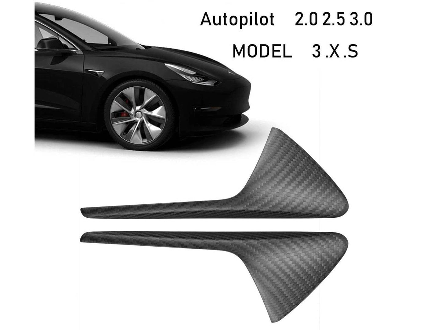TeslaModelS/3/X/Y:SideFenderVentCameraTrim(GenuineCarbonFiberCollection)
